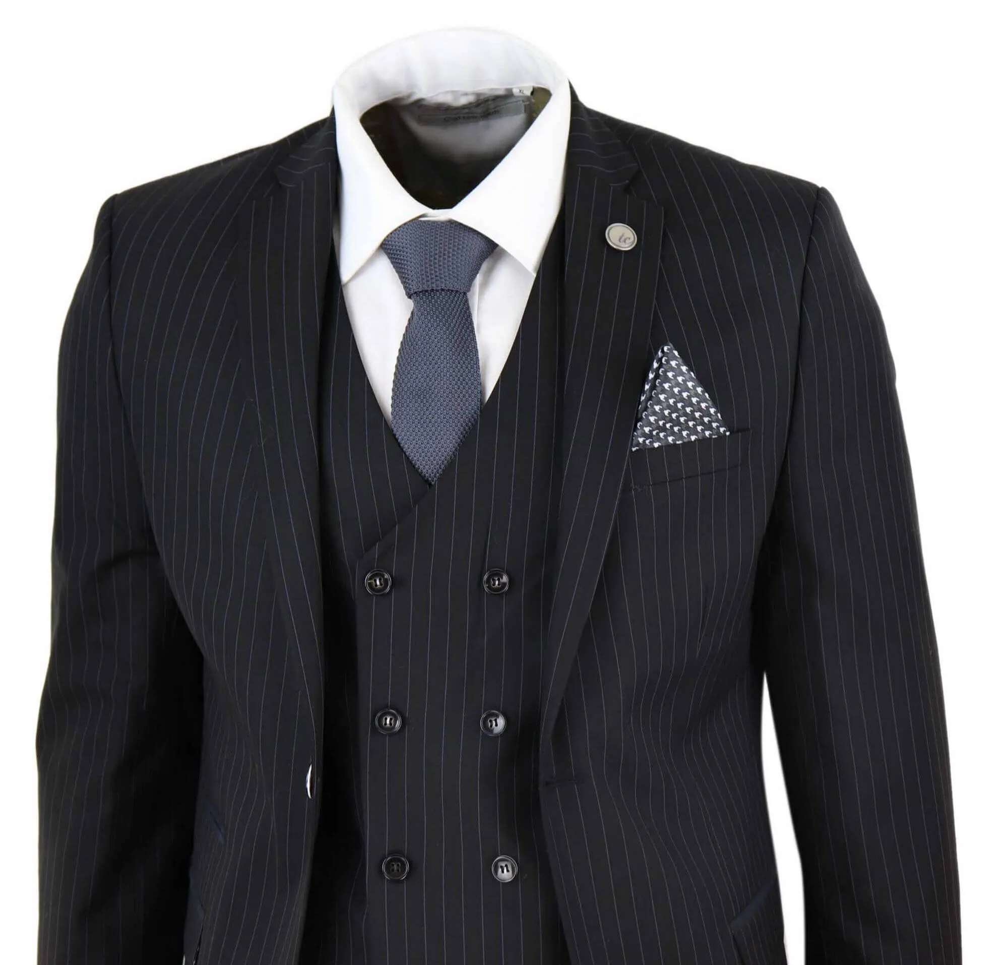 3 Piece Suit Gatsby 1920s Gangster Pinstripe