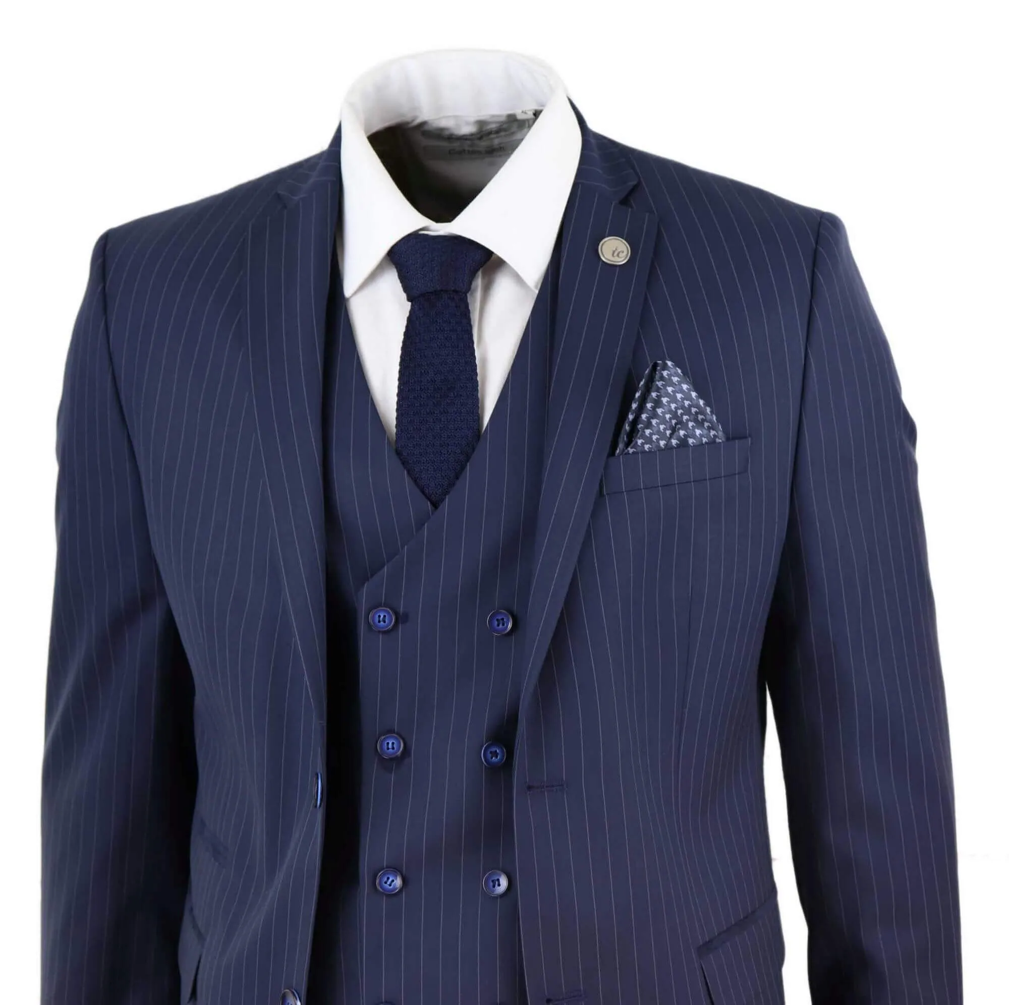 3 Piece Suit Gatsby 1920s Gangster Pinstripe