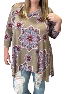 Abstract Sharkbite Top In Mocha