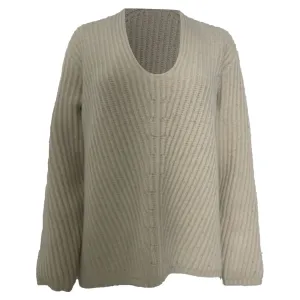 Acne Studios Crochet Knitted Sweater in Beige Wool
