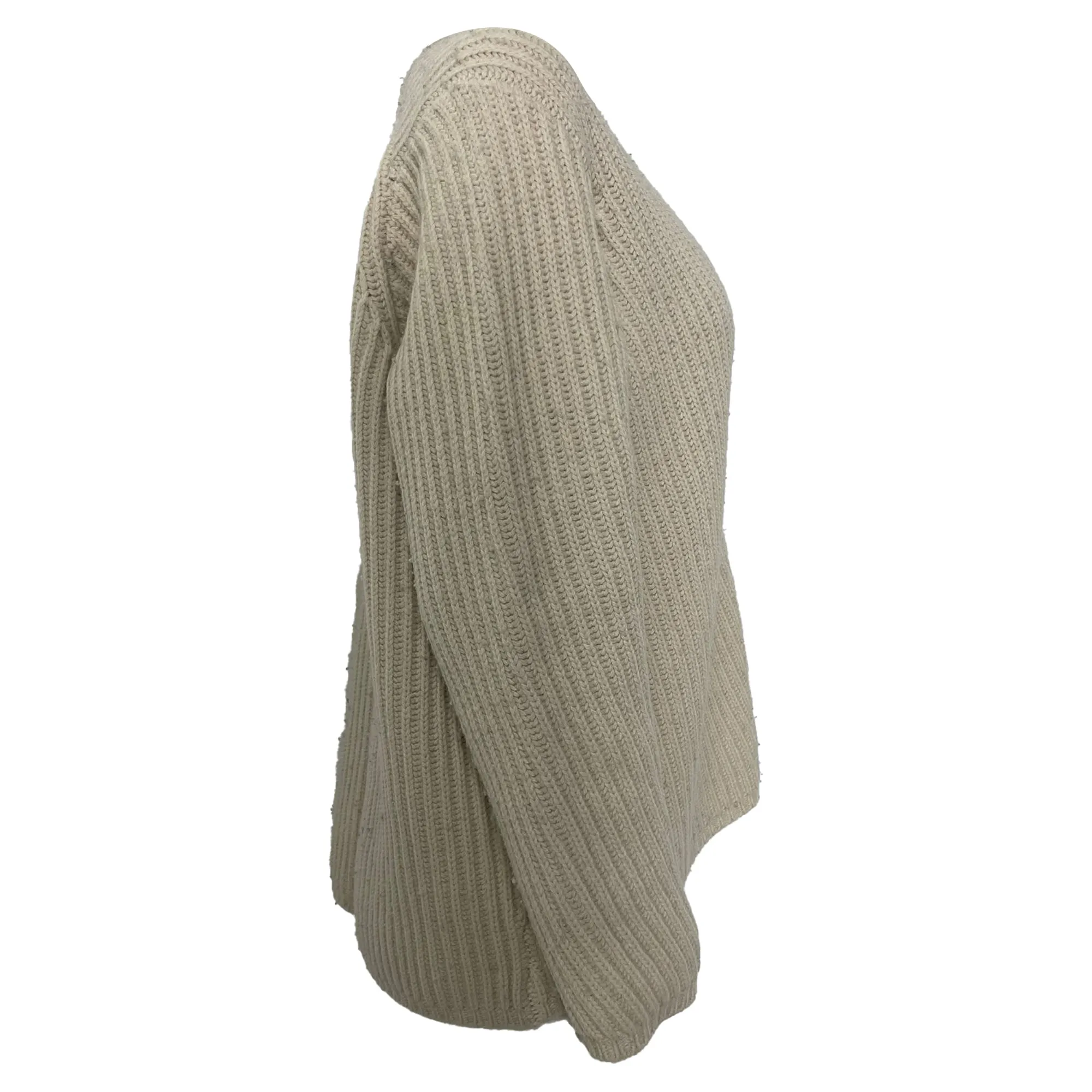Acne Studios Crochet Knitted Sweater in Beige Wool