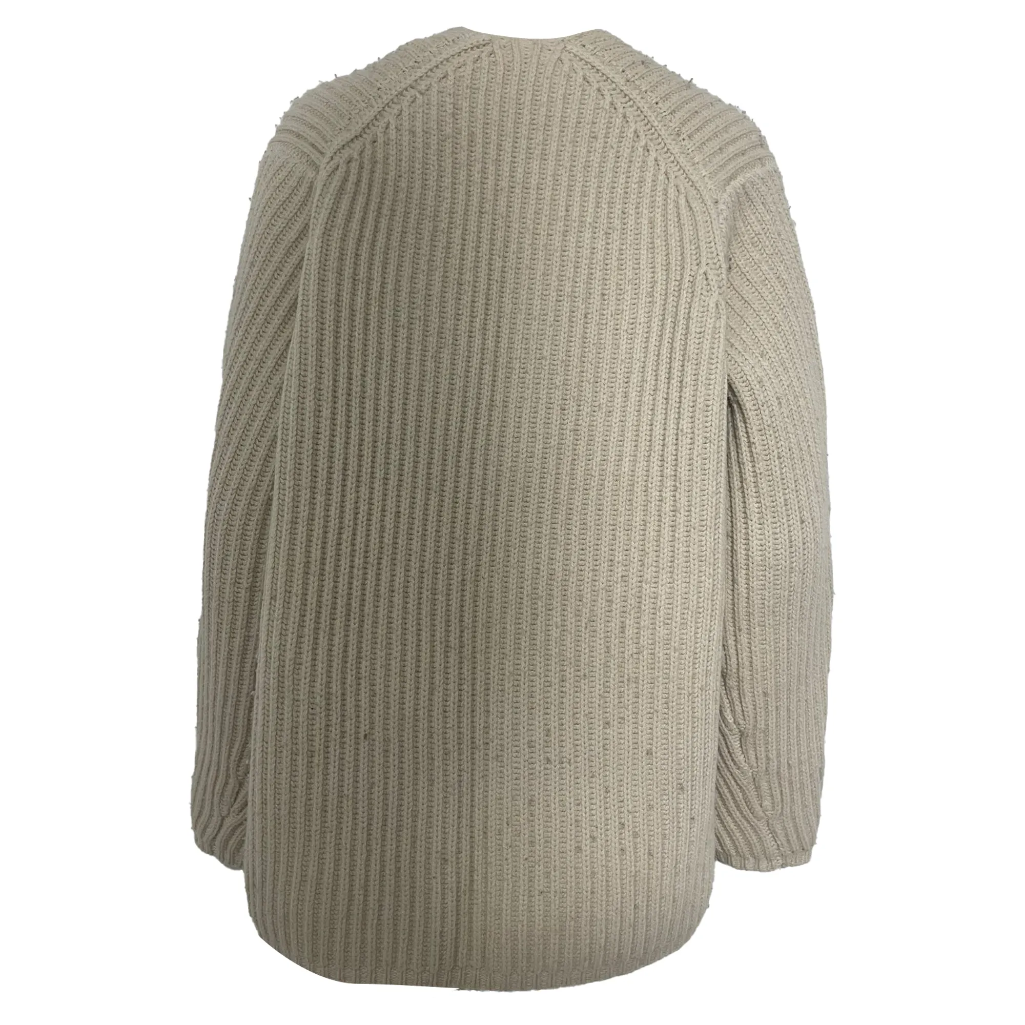 Acne Studios Crochet Knitted Sweater in Beige Wool