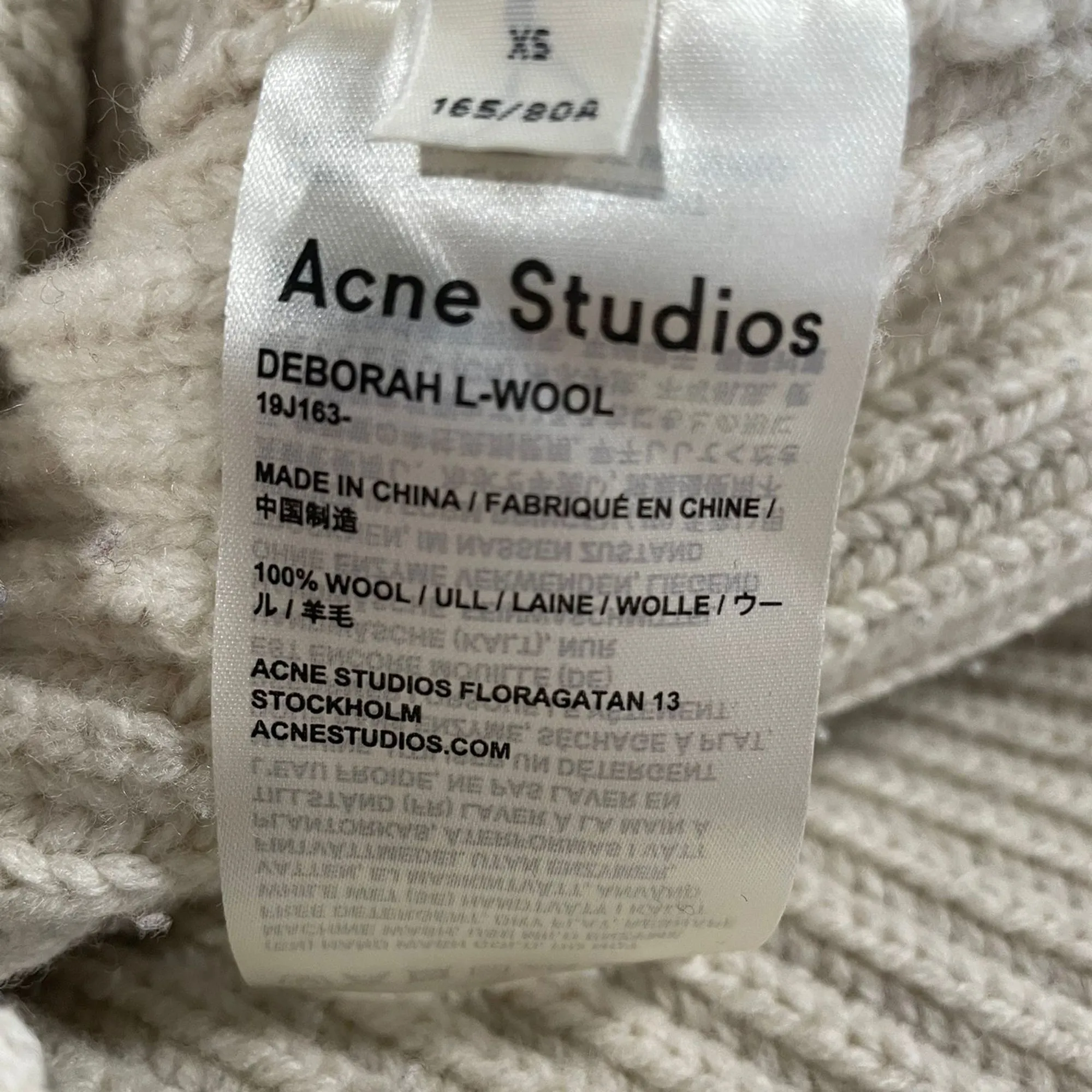 Acne Studios Crochet Knitted Sweater in Beige Wool