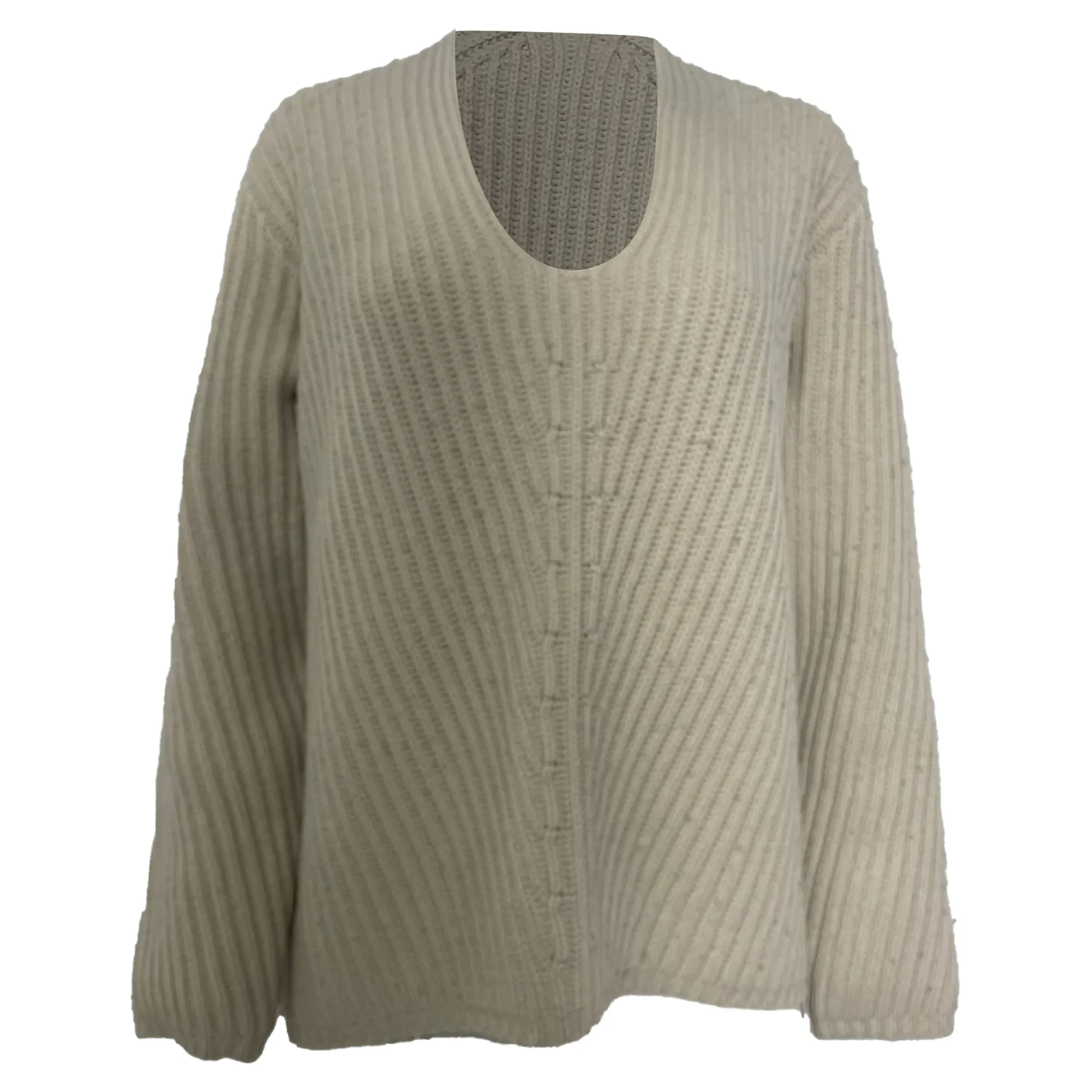 Acne Studios Crochet Knitted Sweater in Beige Wool