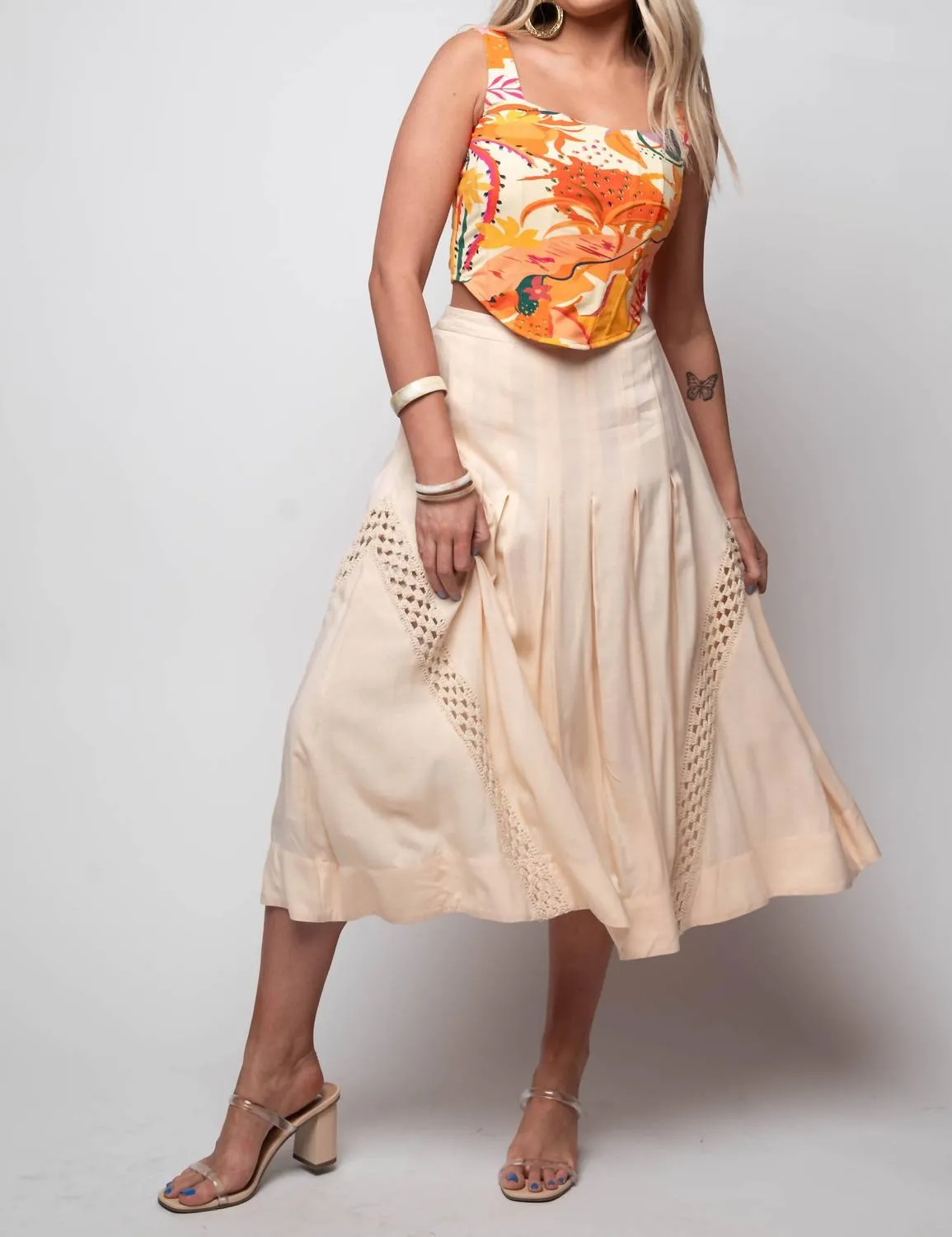 Adeena Crochet Skirt In Opal