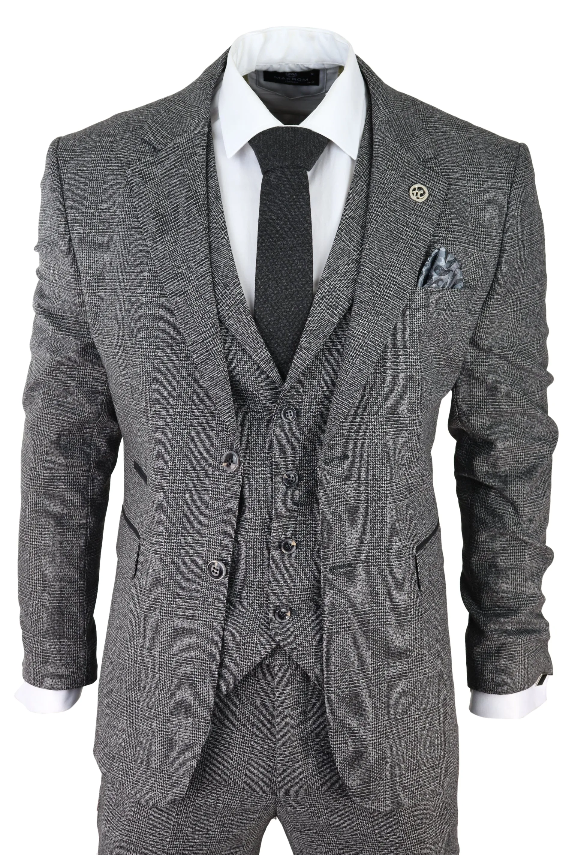 AK-10 Herringbone Tweed 3 Piece Suit