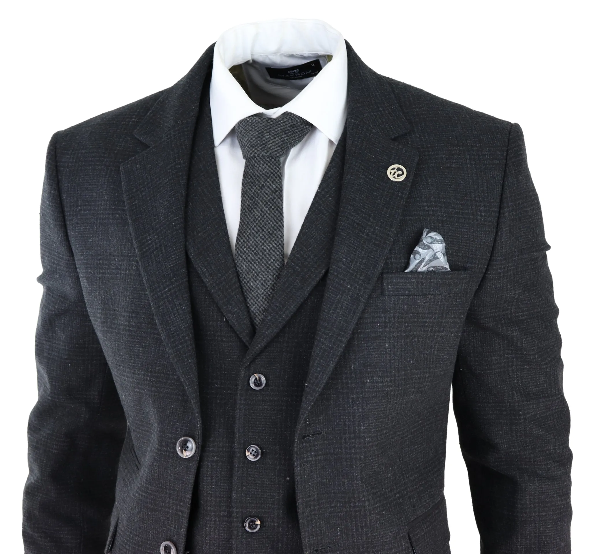 AK-11 Herringbone Tweed 3 Piece Suit