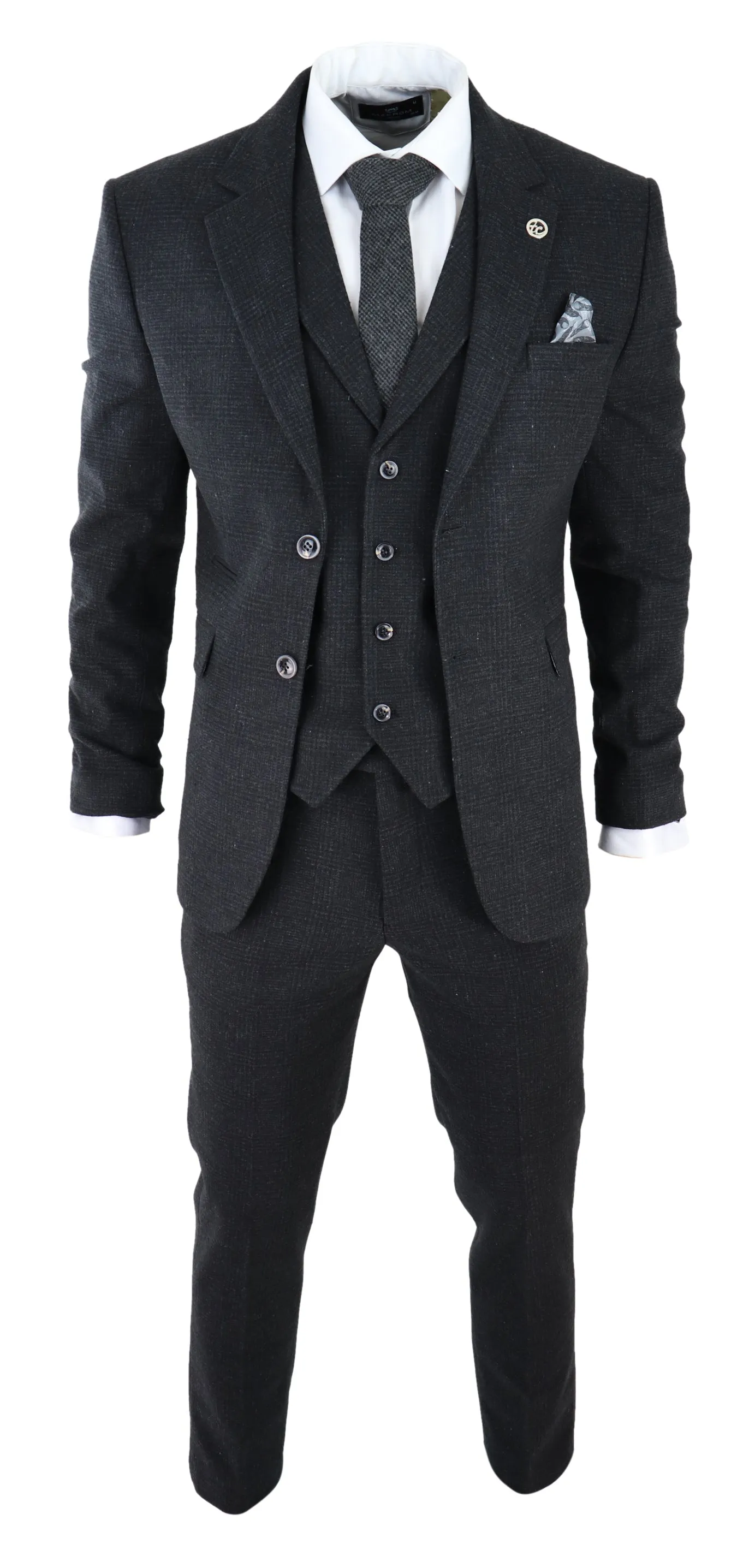 AK-11 Herringbone Tweed 3 Piece Suit