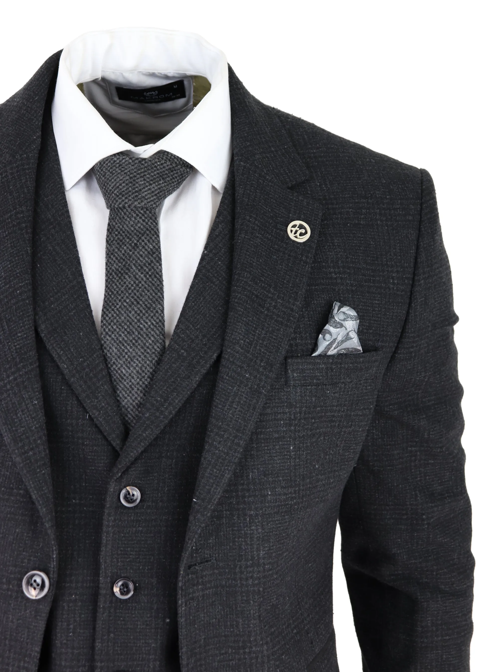 AK-11 Herringbone Tweed 3 Piece Suit