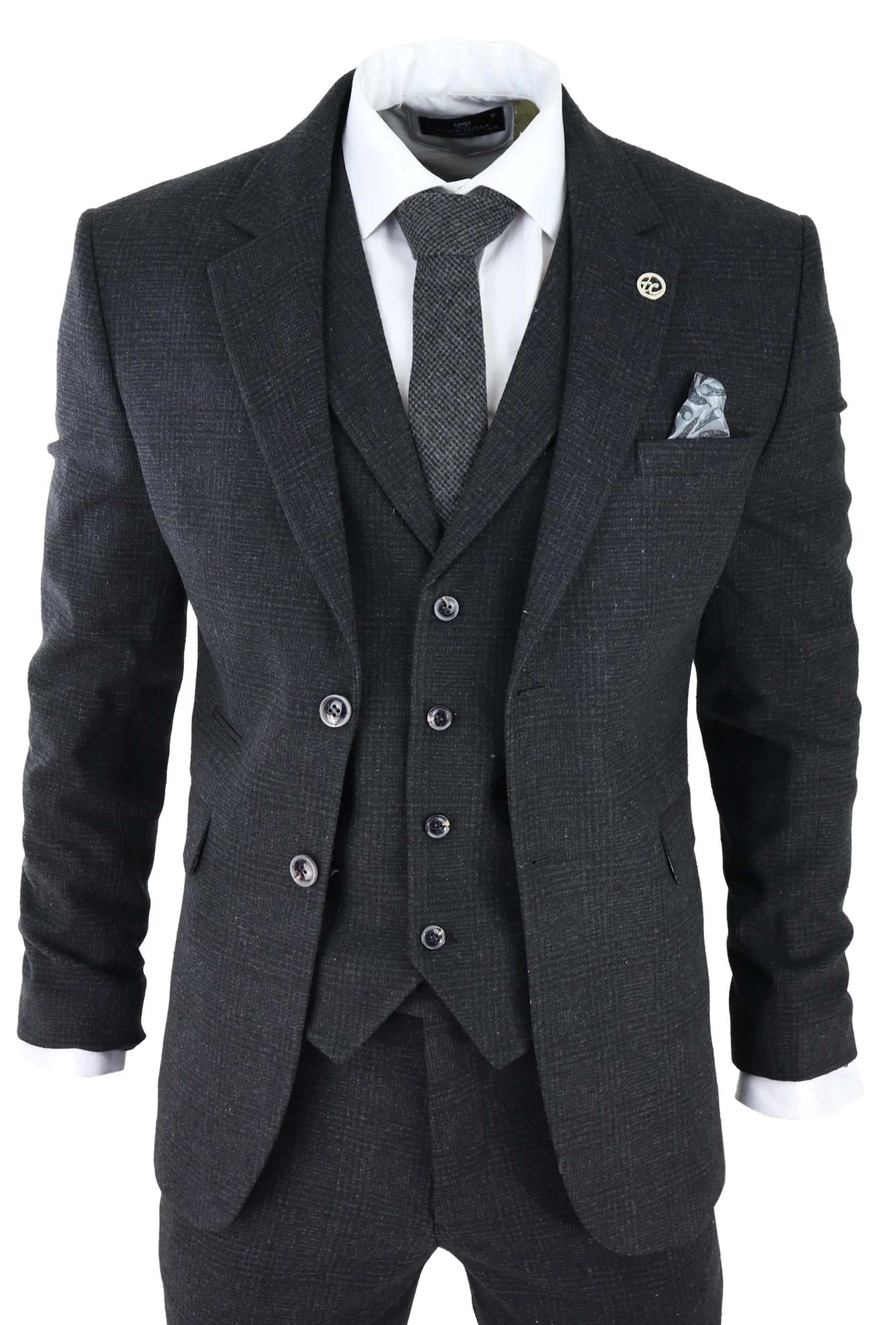 AK-11 Herringbone Tweed 3 Piece Suit