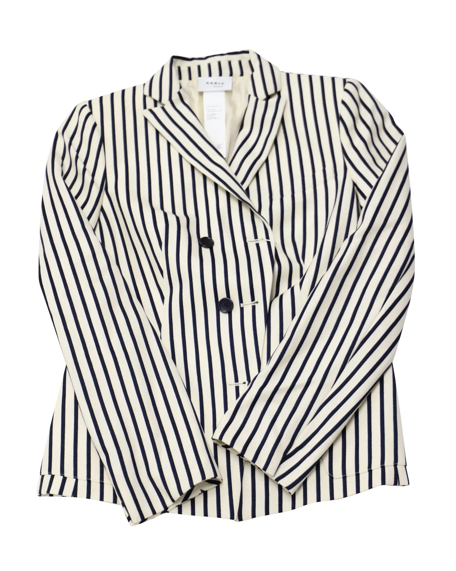 Akris Striped Blazer in Black and White Wool