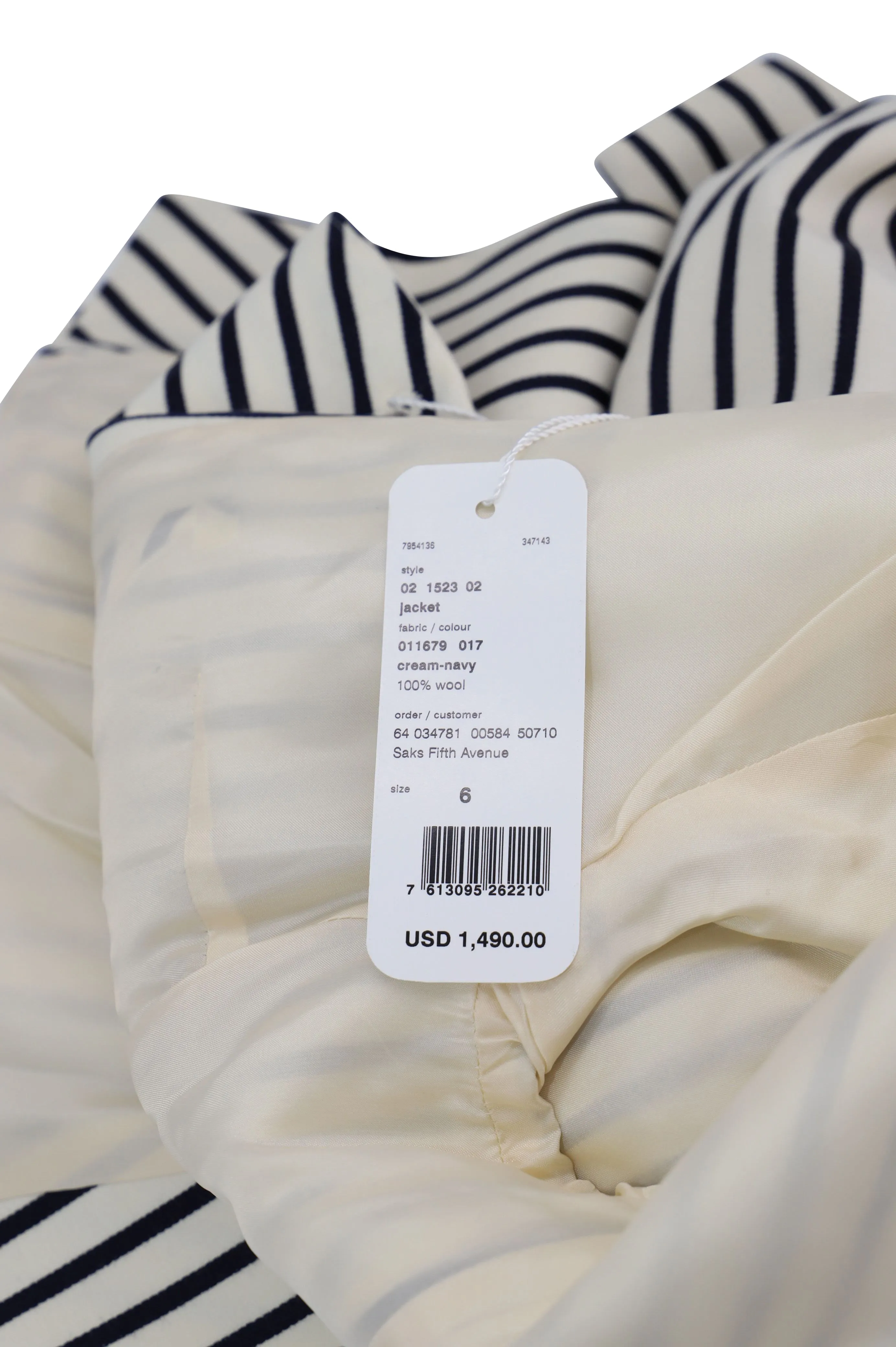 Akris Striped Blazer in Black and White Wool