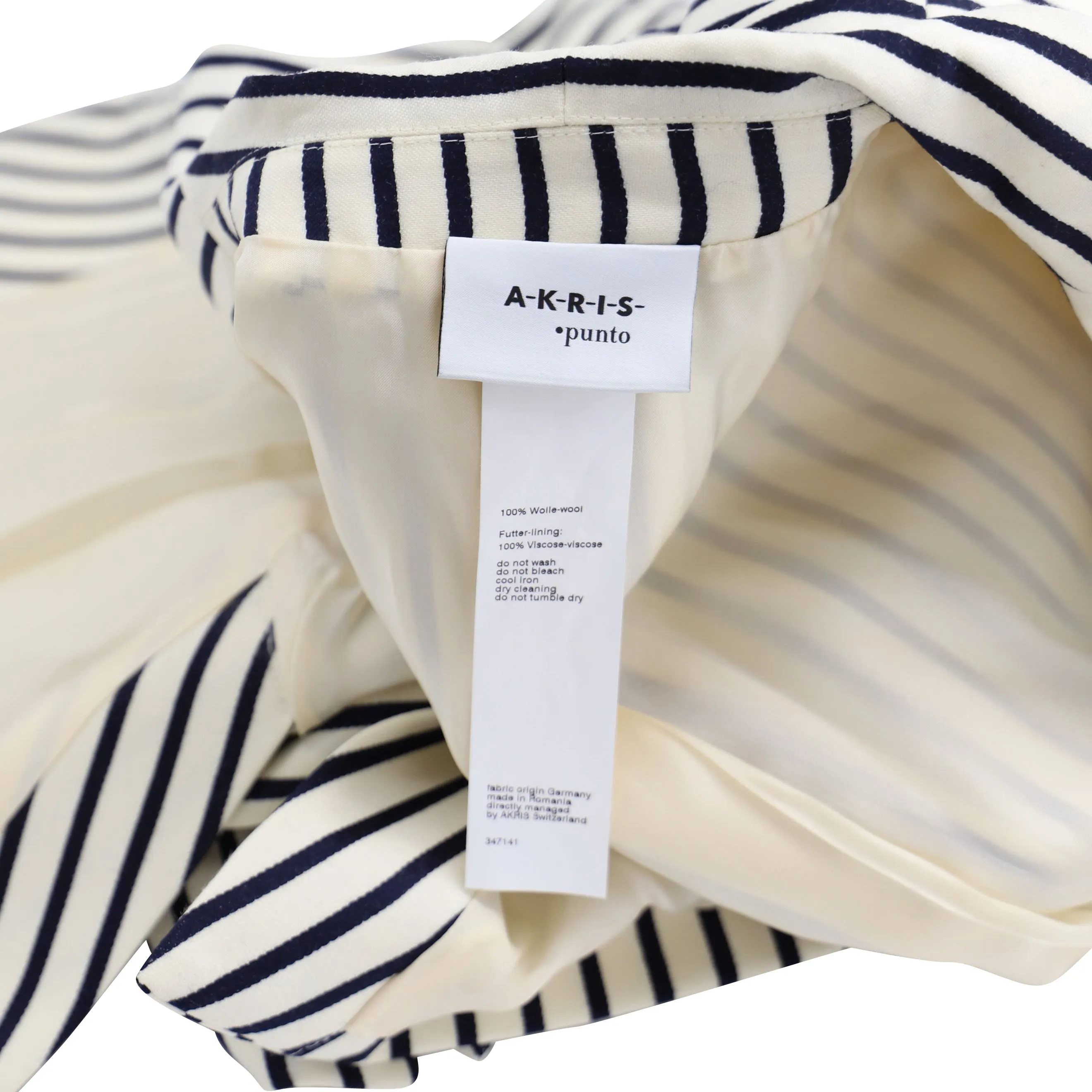Akris Striped Blazer in Black and White Wool