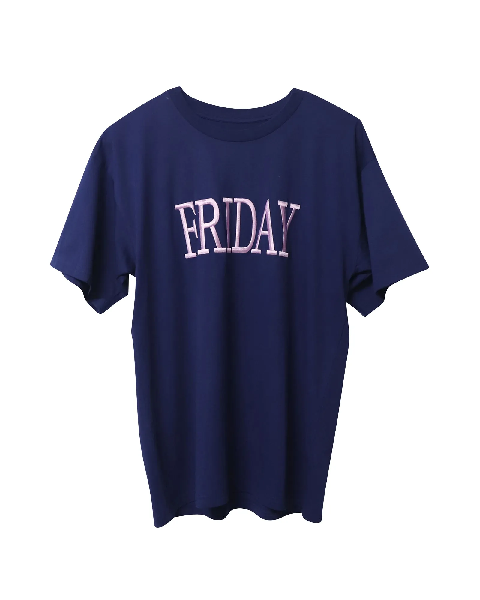 Alberta Ferretti Friday T-shirt in Navy Blue Cotton
