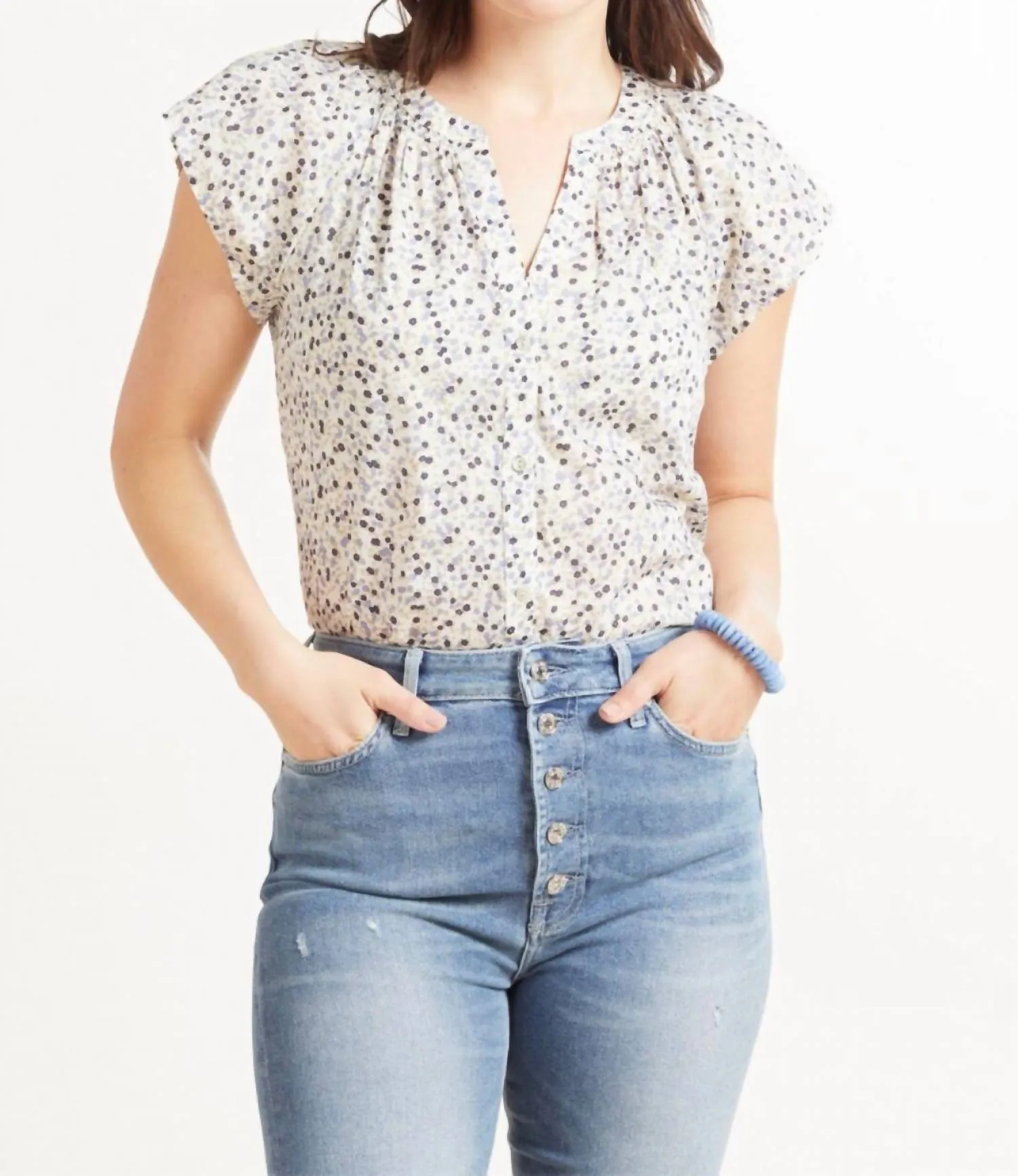 Alena Top In Watercolor Buds