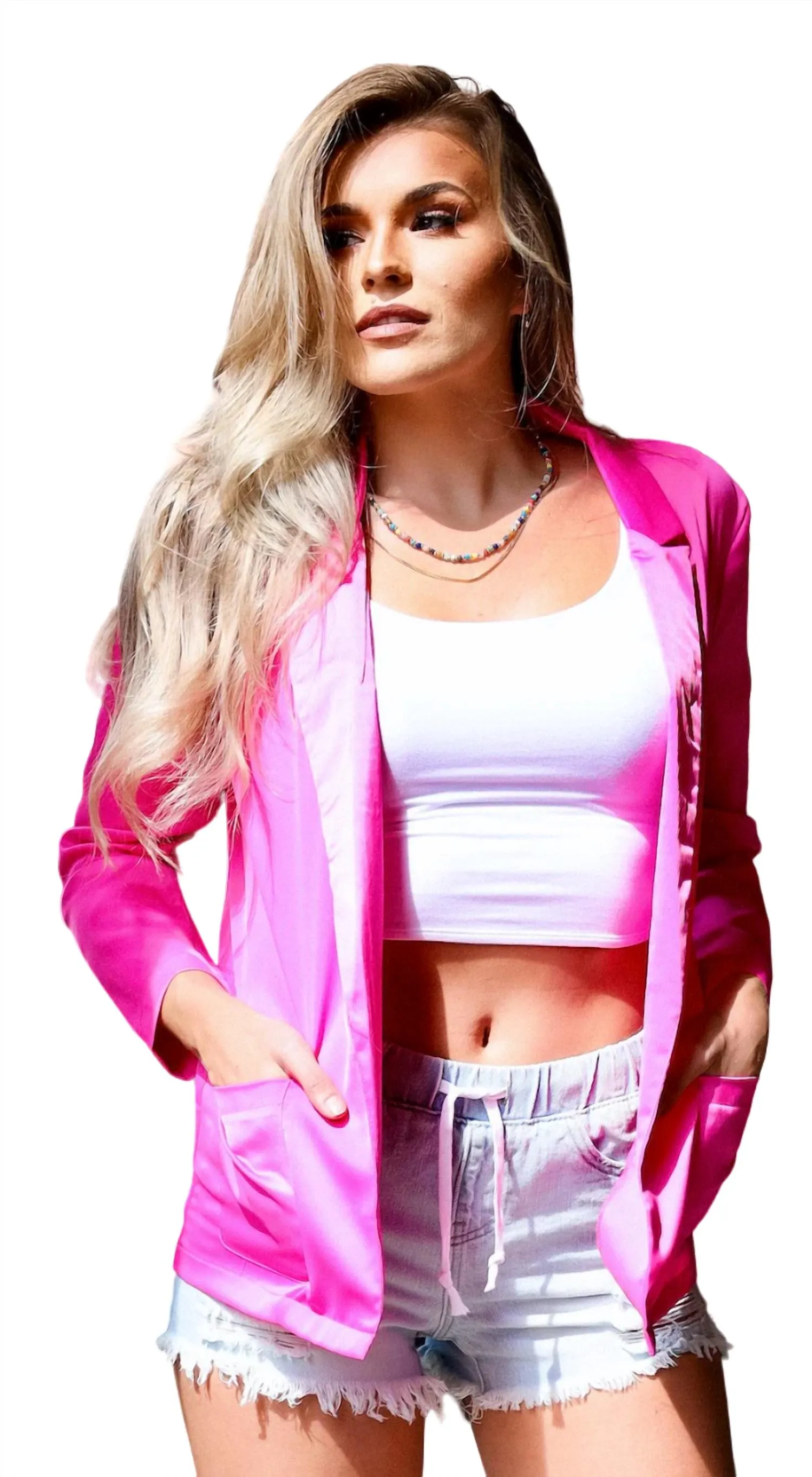 All Of The Lights Blazer In Hot Pink
