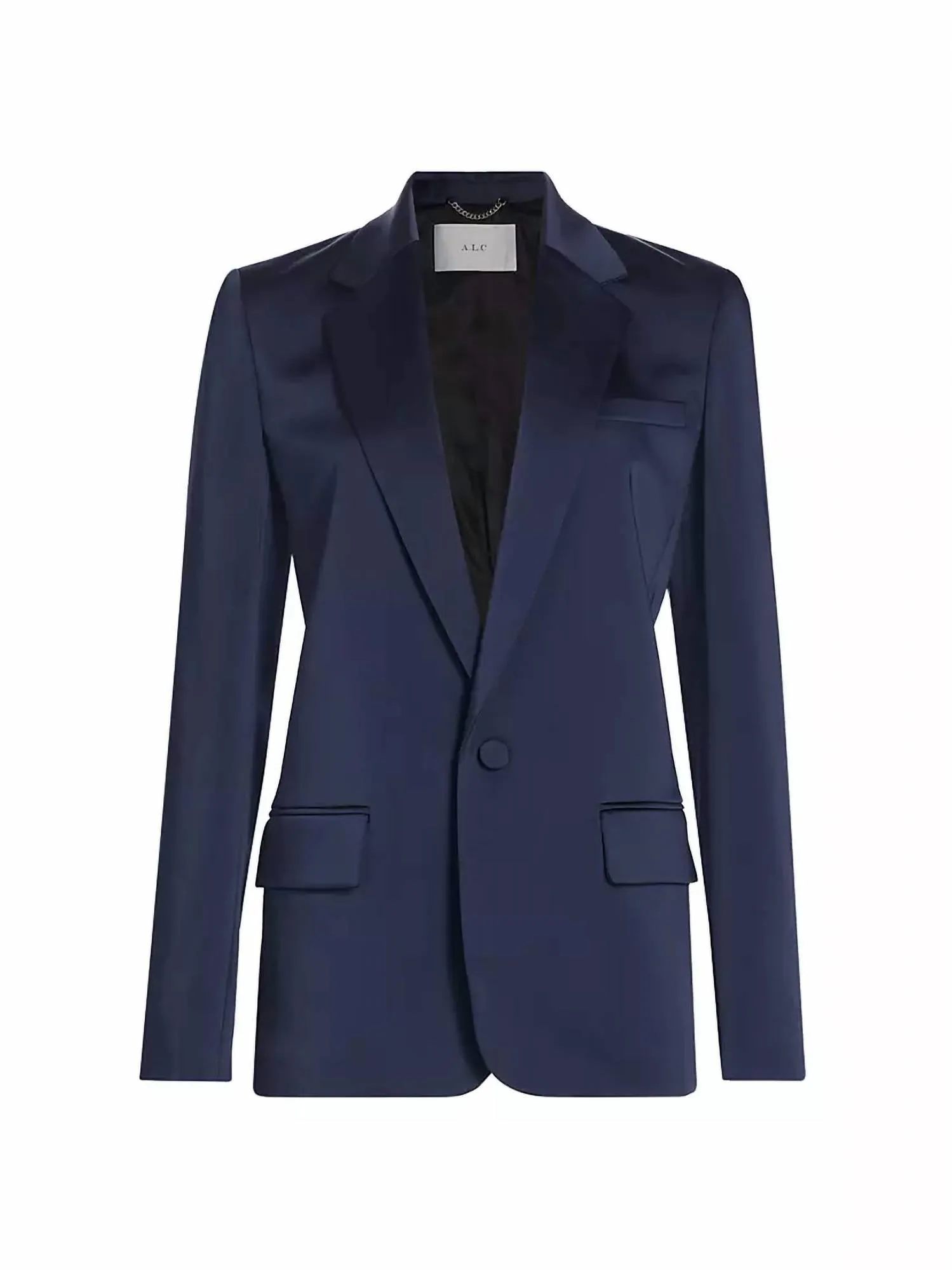 Axel Satin Jacket In Evening Blue