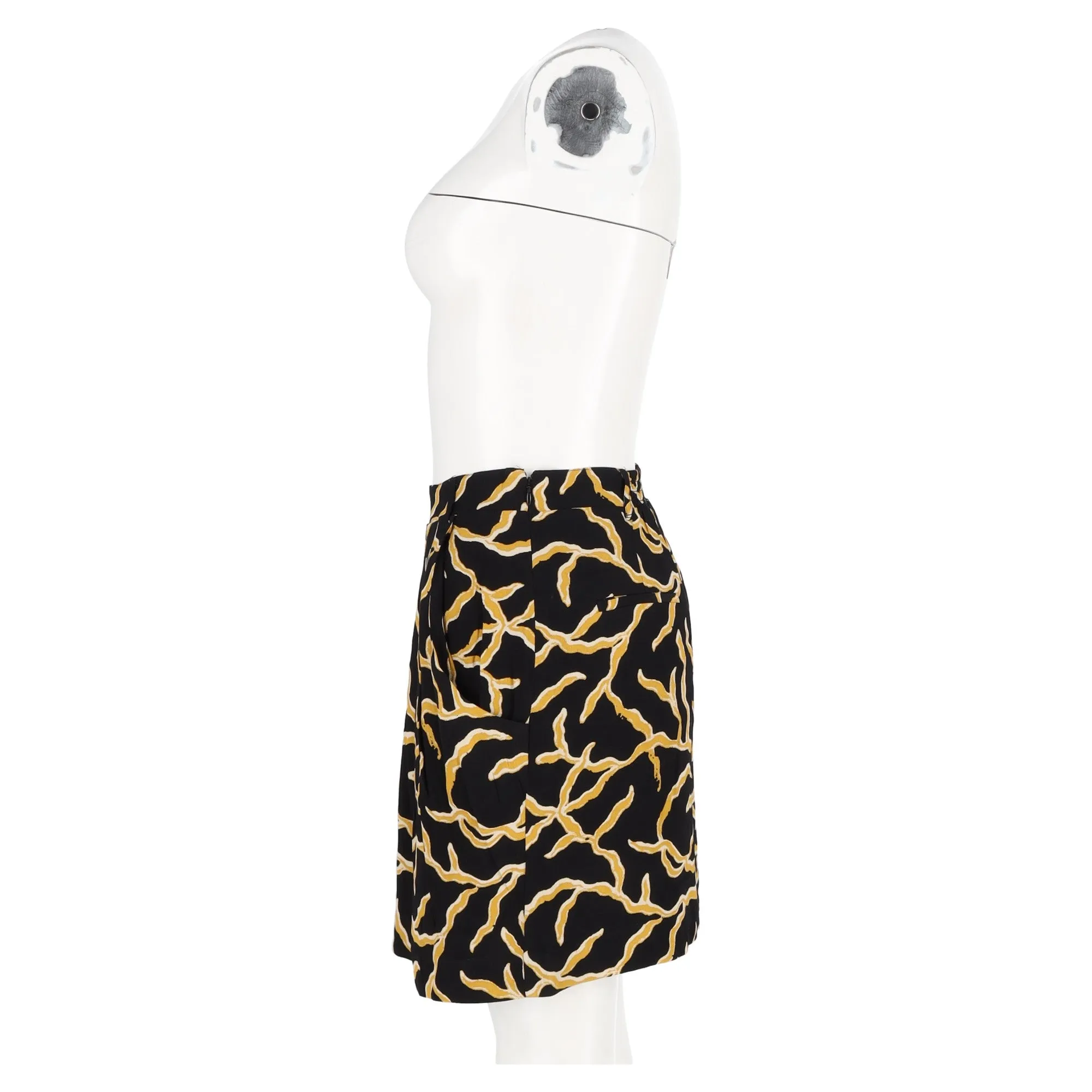 Ba&sh Clemy Printed Mini Skirt in Black Viscose