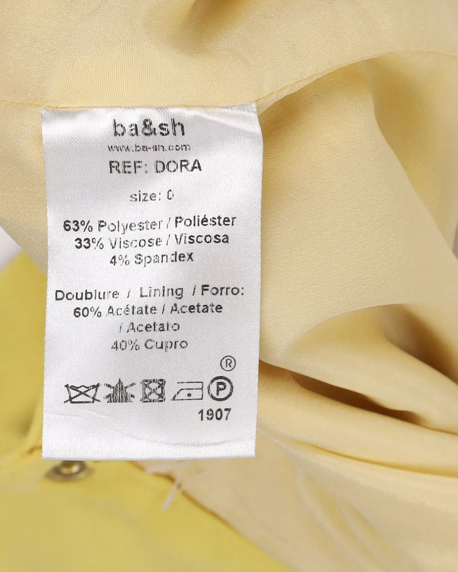 Ba&Sh Dora Mini Skirt in Yellow Polyester
