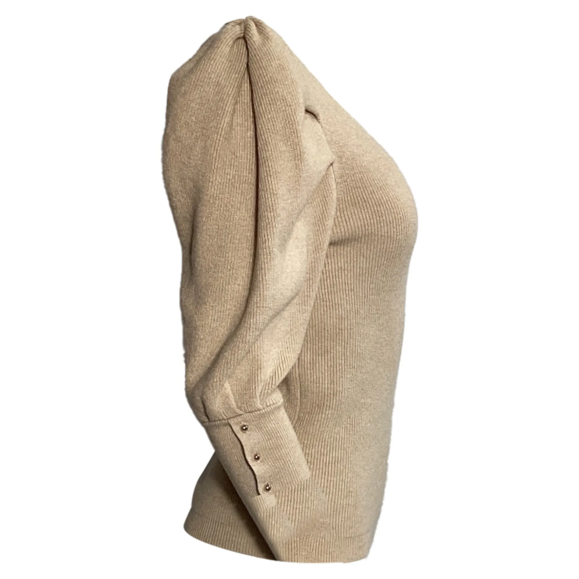 Ba&Sh Puffed Sleeve Top in Beige Cotton