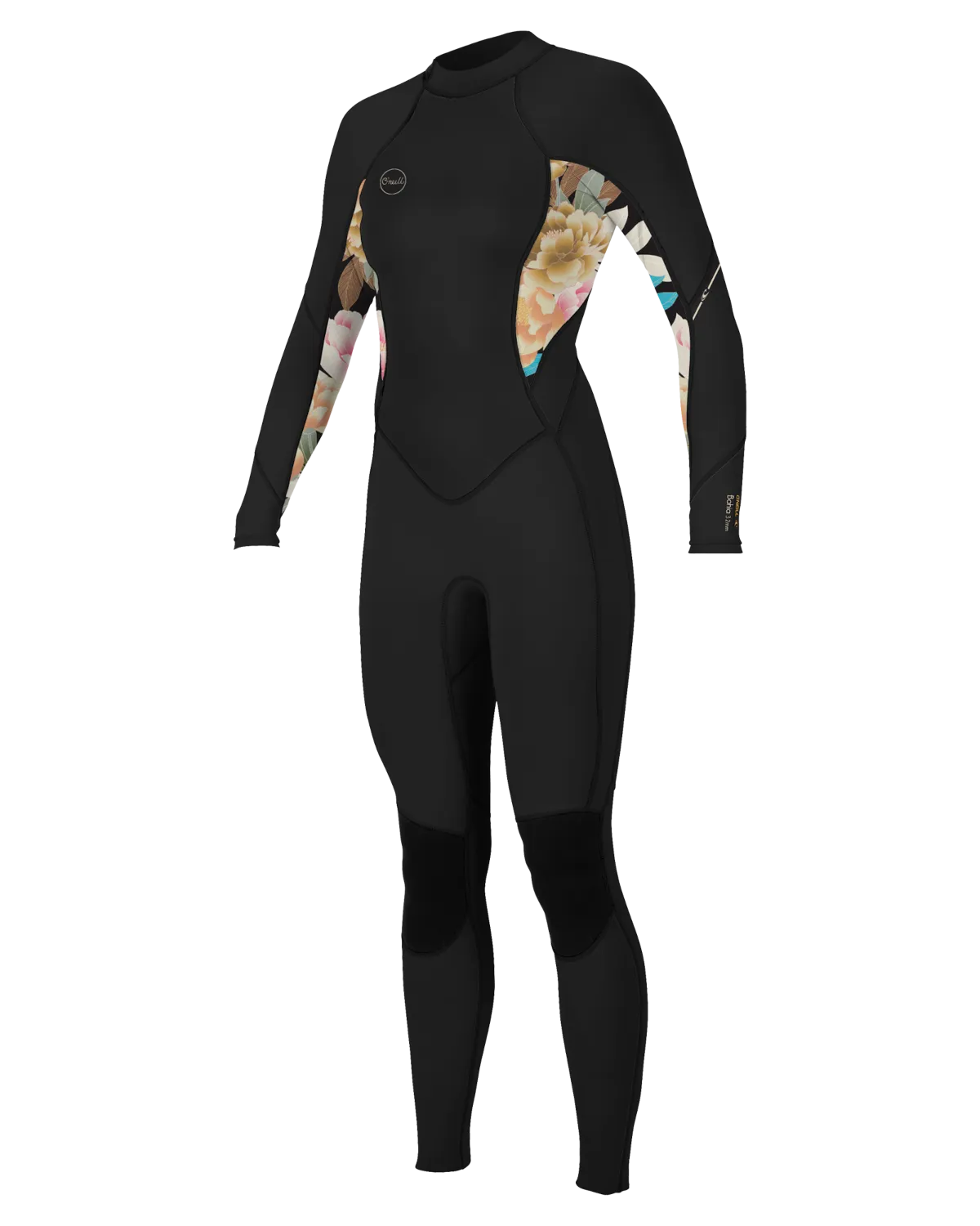 Bahia 3/2mm Back Zip Wetsuit in Black, Mikah Floral & Black