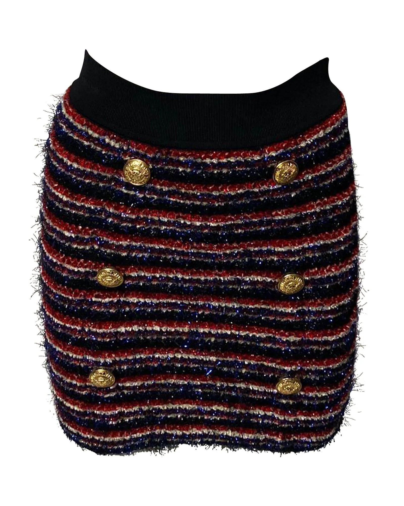 Balmain Tweed Pencil Skirt in Multicolor Polyamide