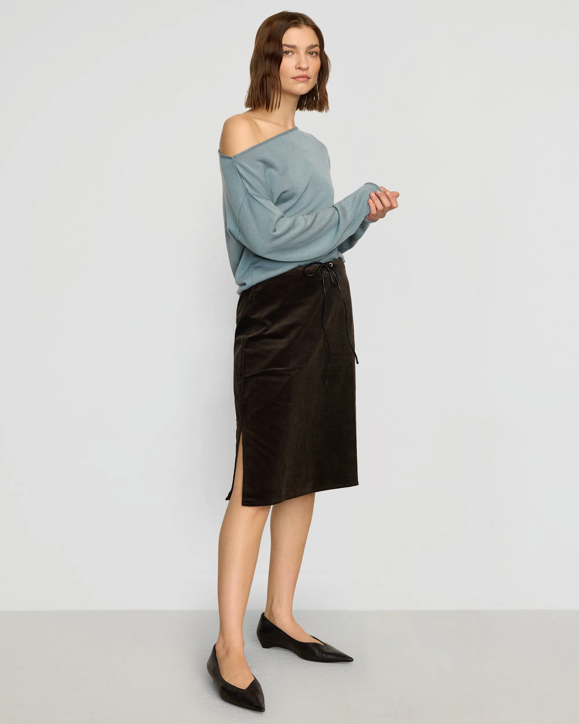 Bellamy Corduroy Tie-Waist Skirt