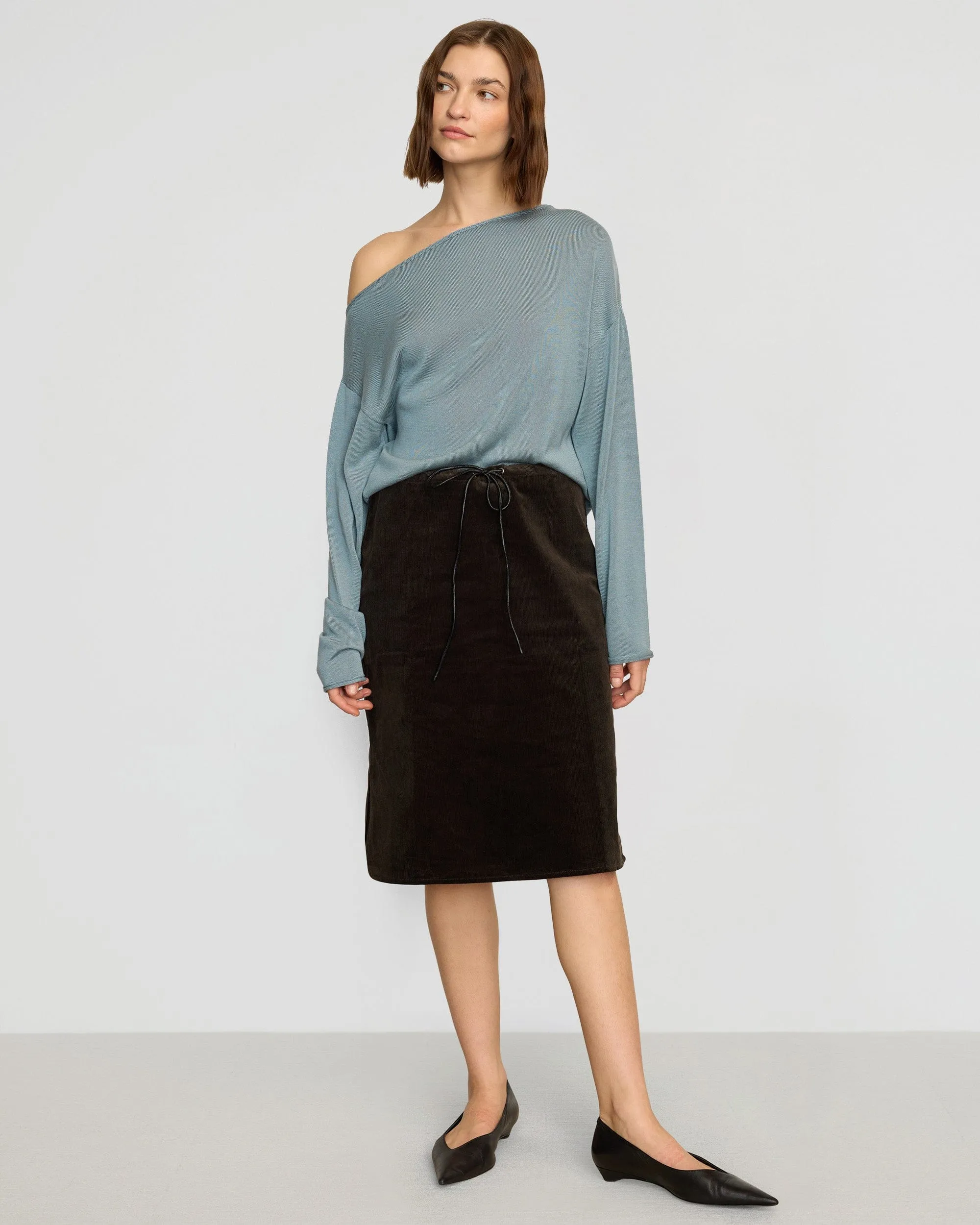 Bellamy Corduroy Tie-Waist Skirt