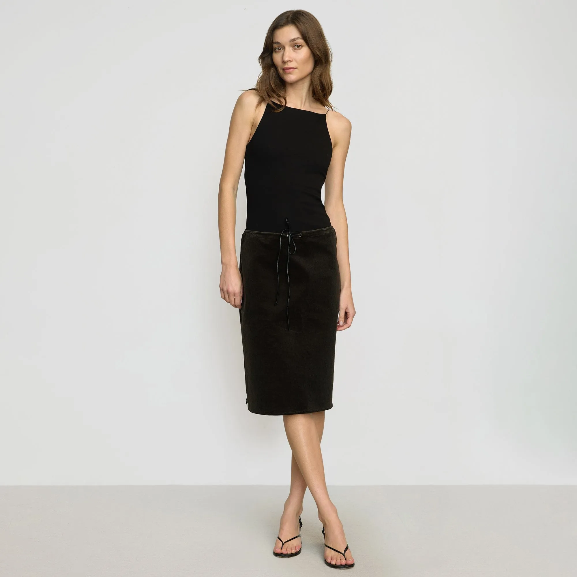 Bellamy Corduroy Tie-Waist Skirt