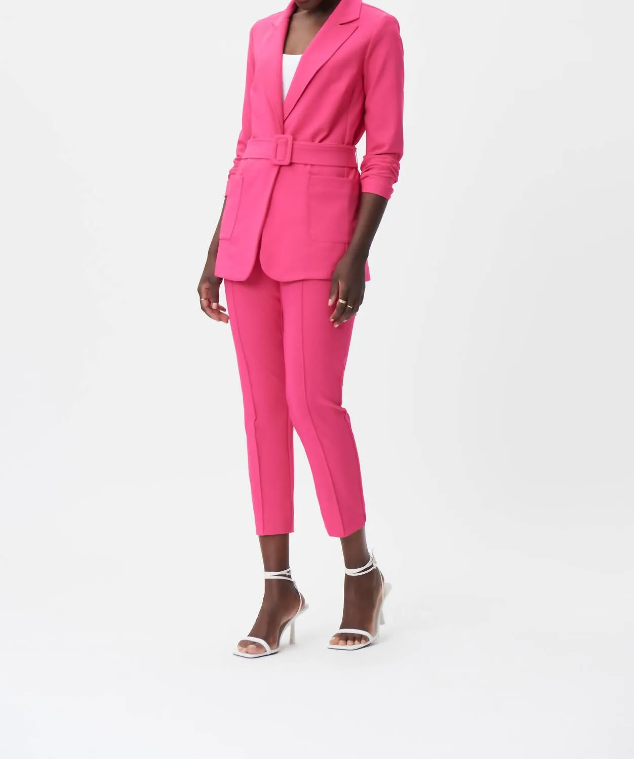 Belted Jacket In Pink