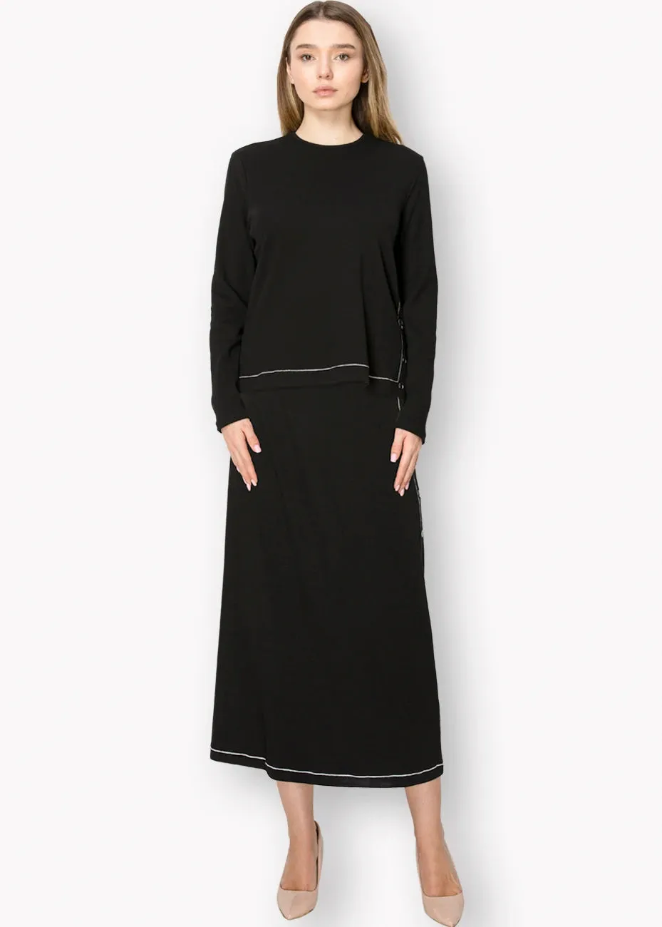 Black Essential A-Line Skirt