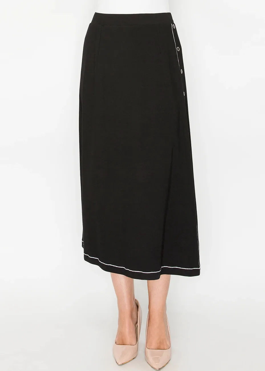 Black Essential A-Line Skirt