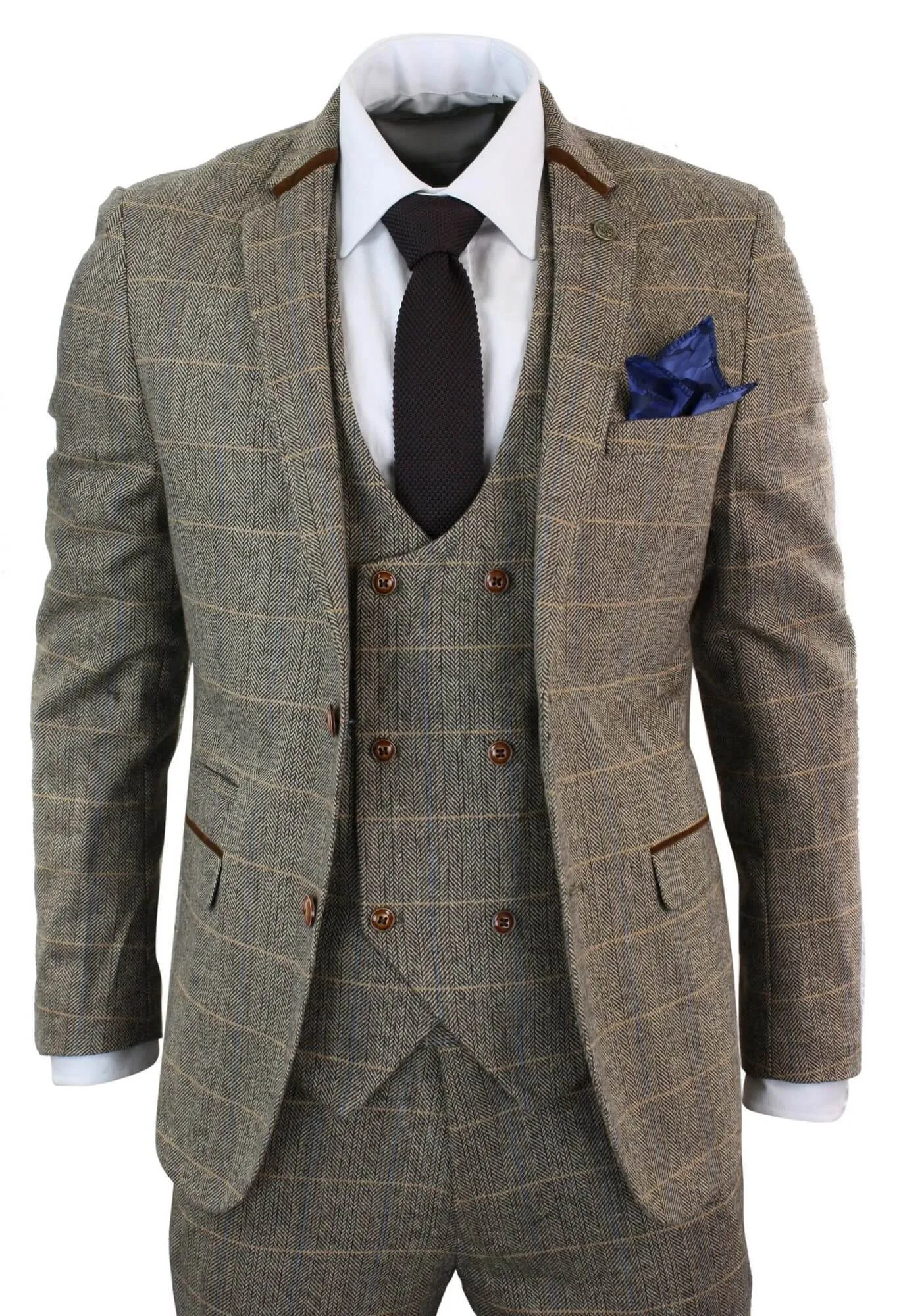 Blake 3 Piece Tweed Double Breasted Suit
