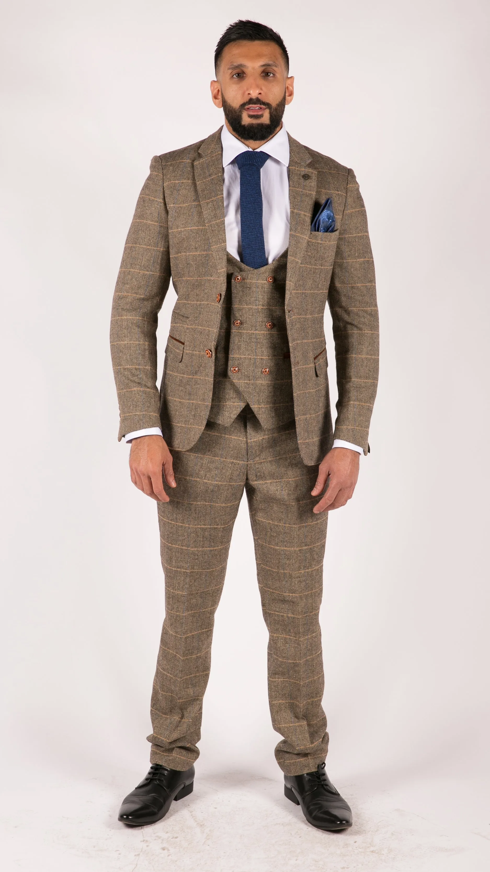Blake 3 Piece Tweed Double Breasted Suit