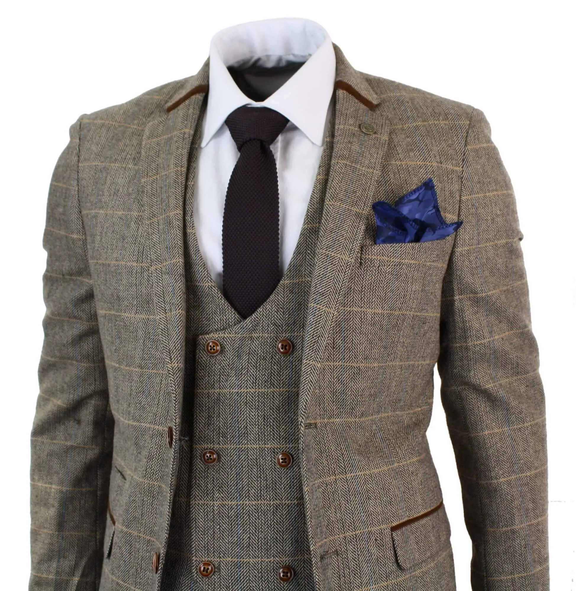 Blake 3 Piece Tweed Double Breasted Suit