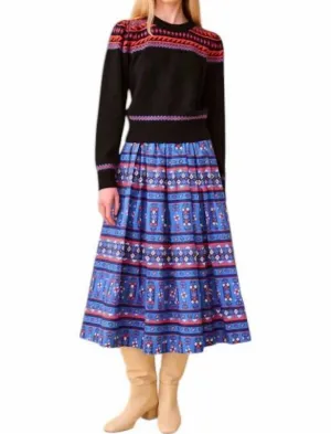 Block Print Tatum Skirt In Blue