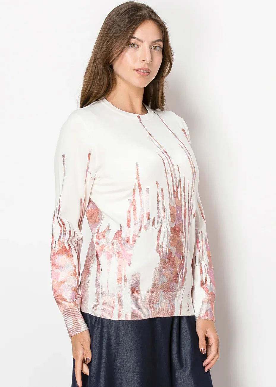 Blush Brushstroke Knit Sweater