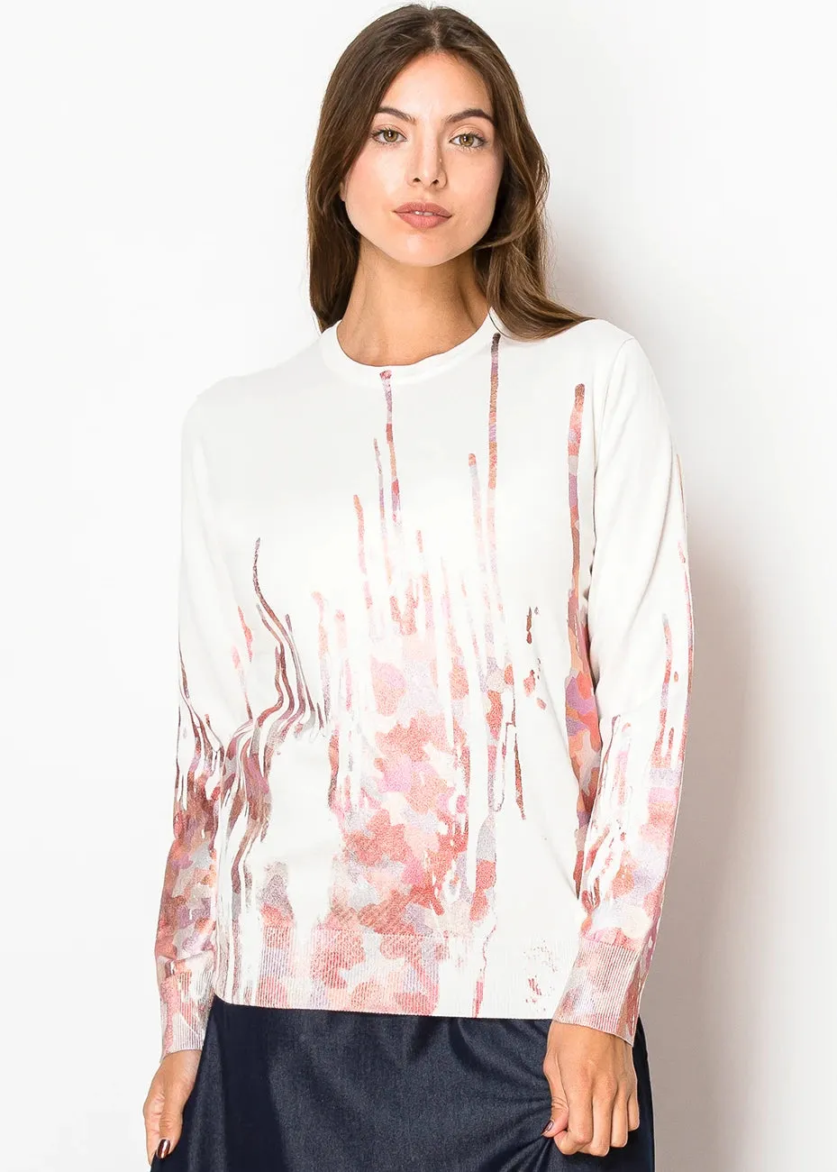 Blush Brushstroke Knit Sweater