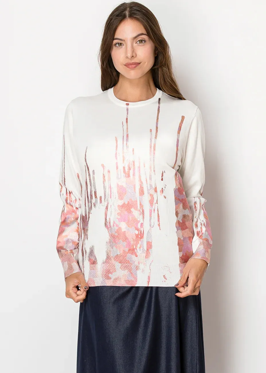 Blush Brushstroke Knit Sweater