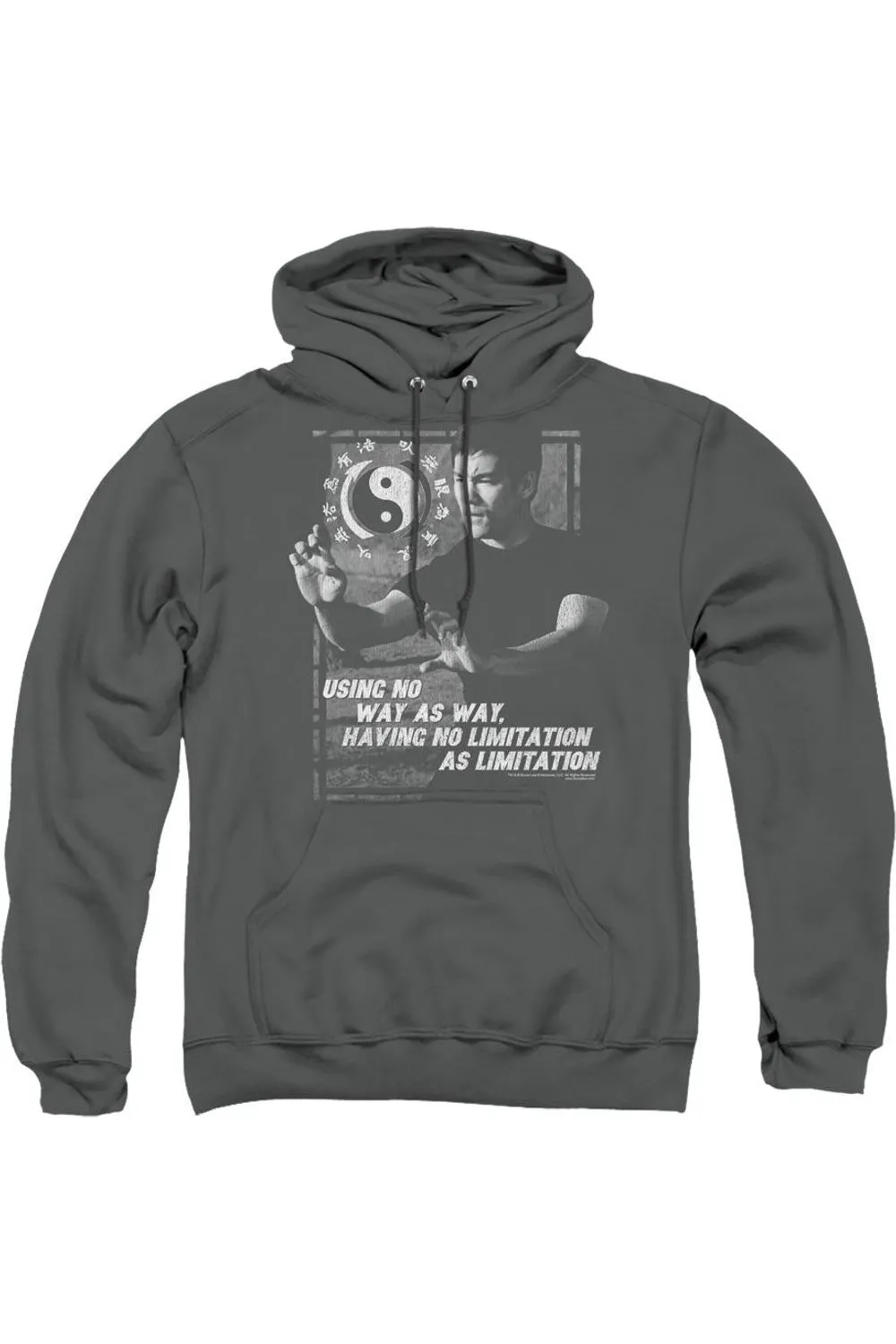 Bruce Lee No Way As A Way Adult Pull Over Hoodie