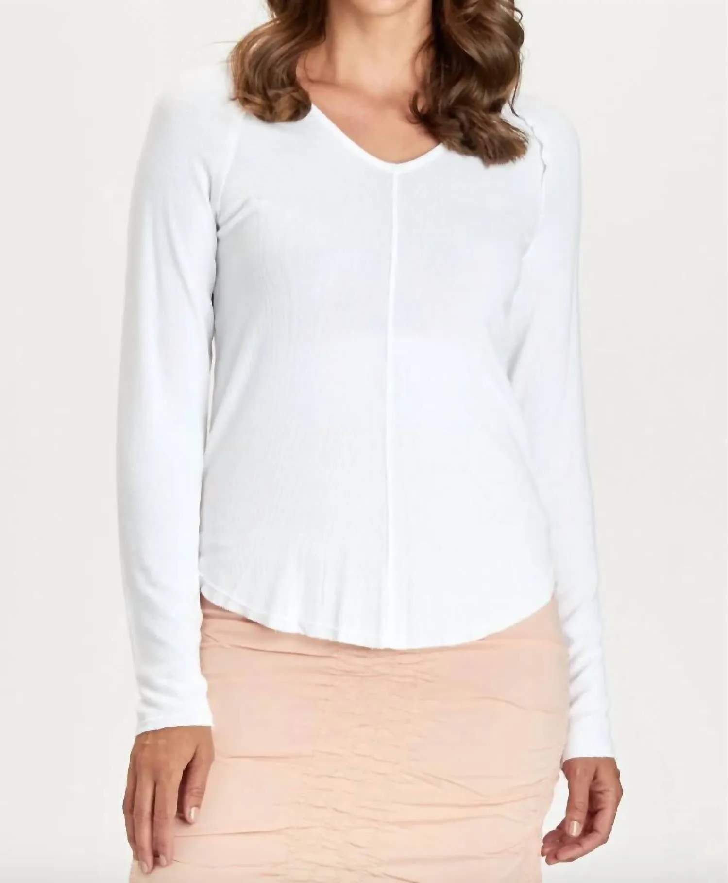 Bryant V Neck Top In White