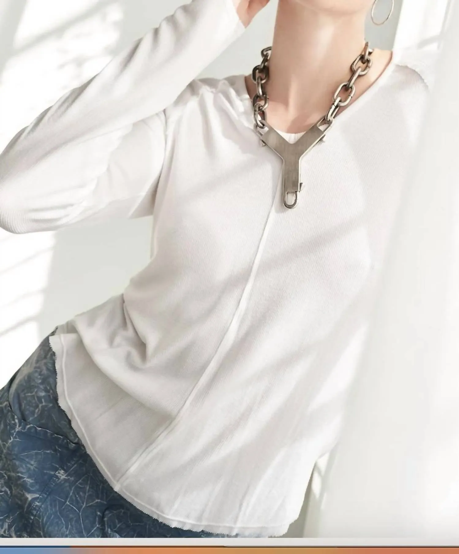 Bryant V Neck Top In White