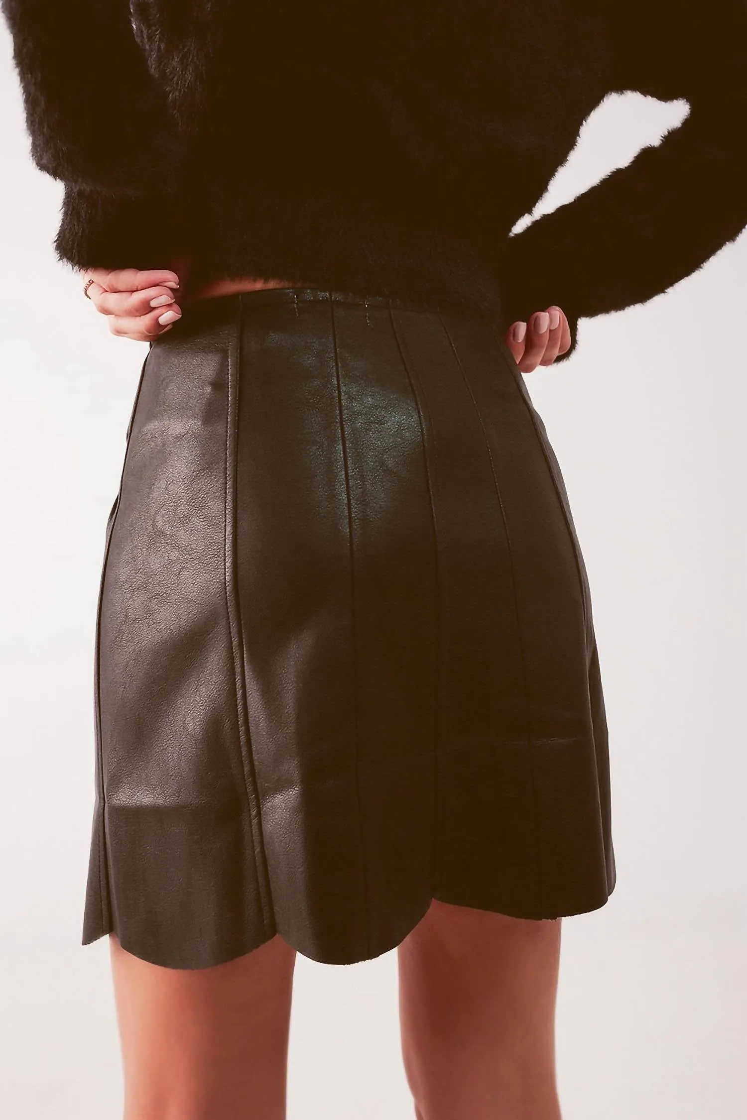 Button Through Mini In Black