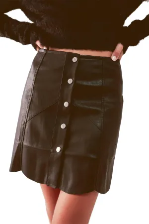 Button Through Mini In Black