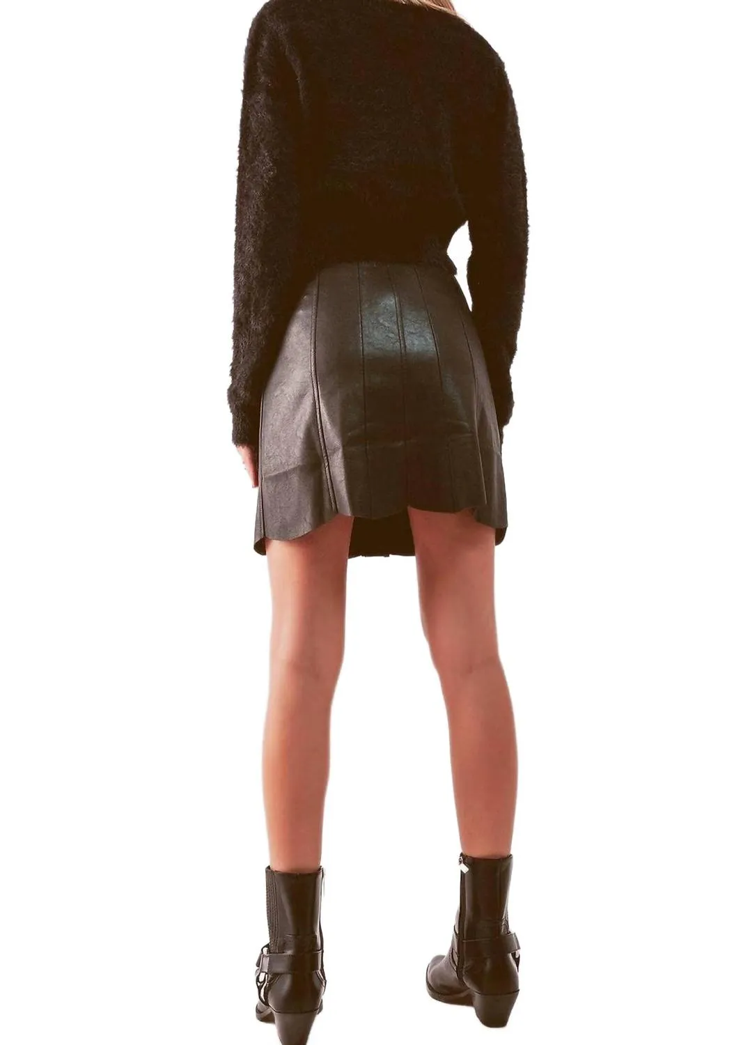 Button Through Mini In Black