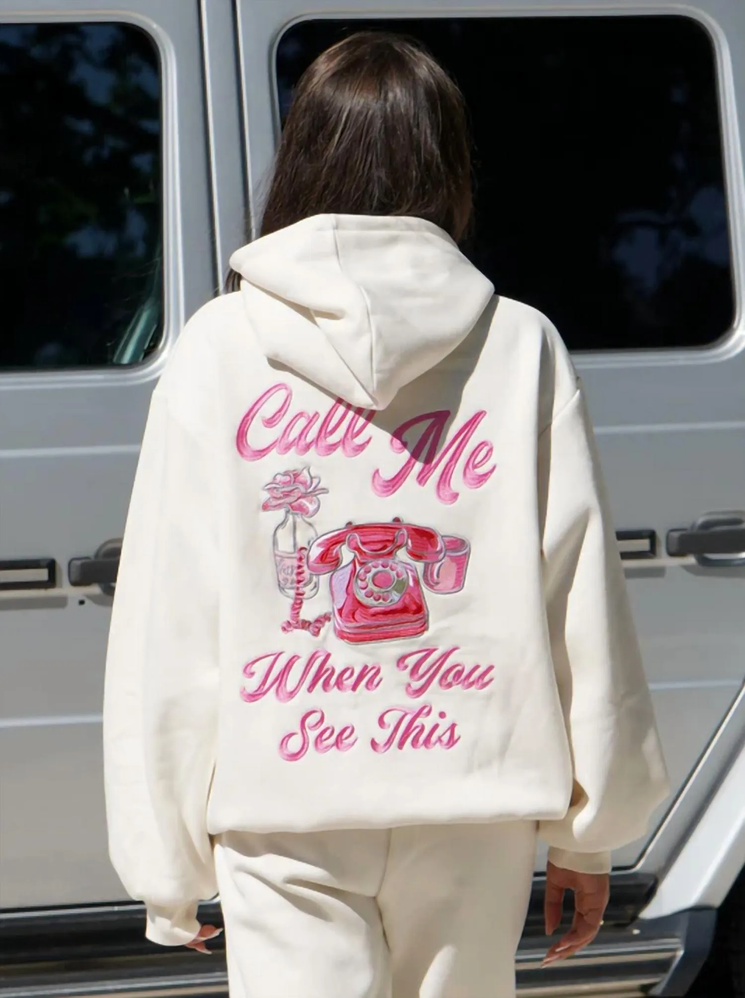 Call Me When You See This Hoodie In White