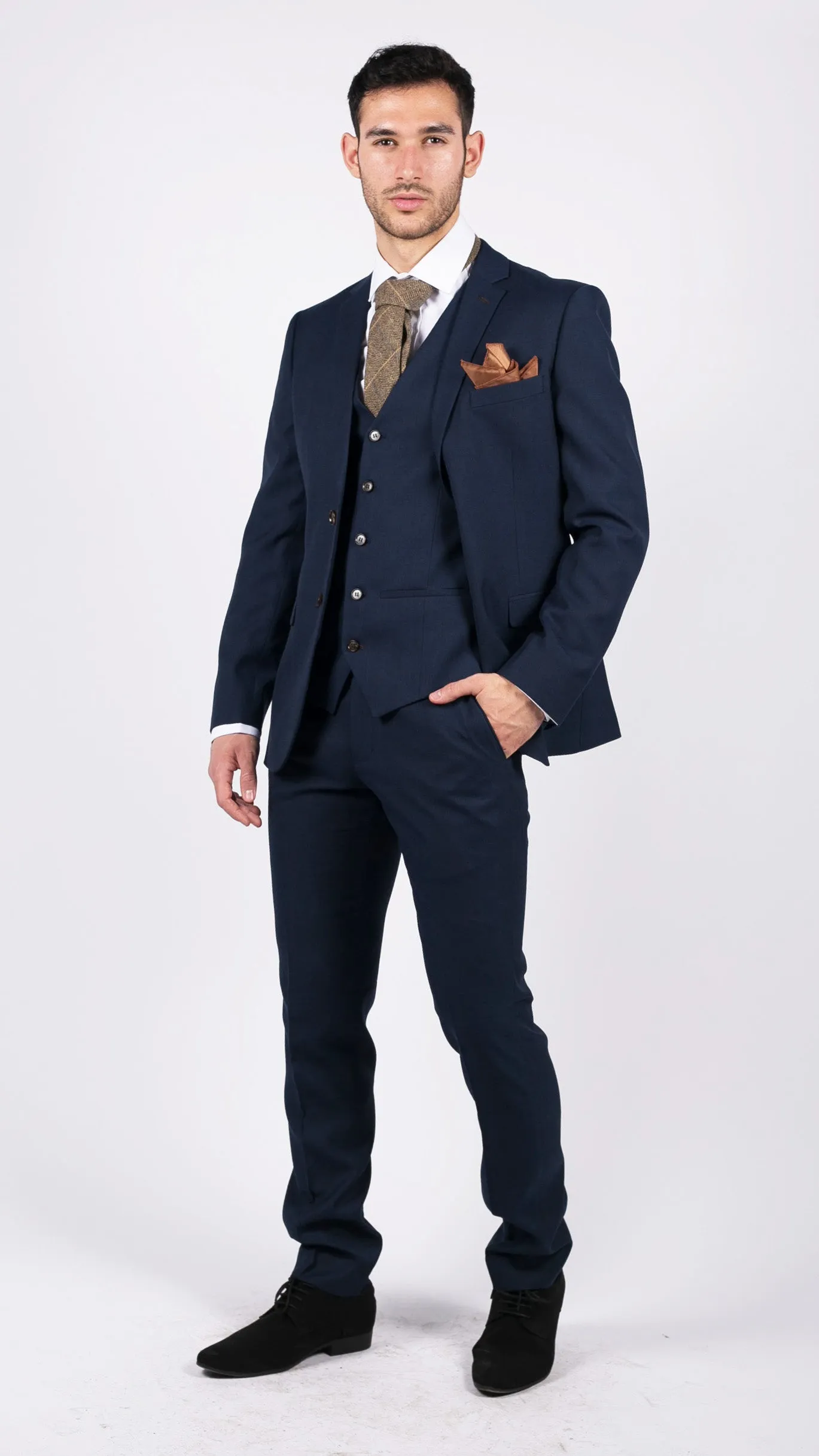 Calvin Wedding Navy 3 Piece Suit