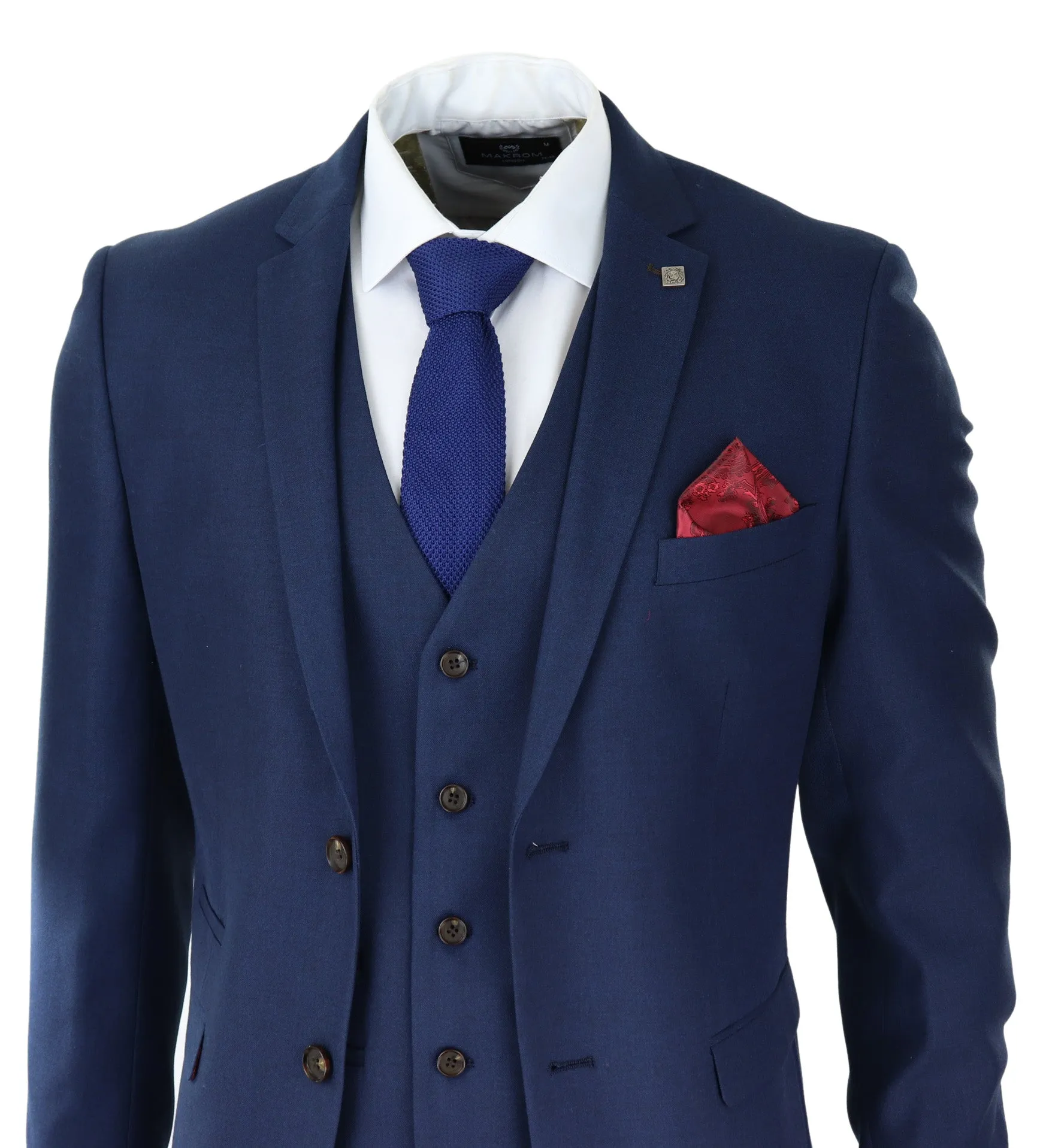 Calvin Wedding Navy 3 Piece Suit