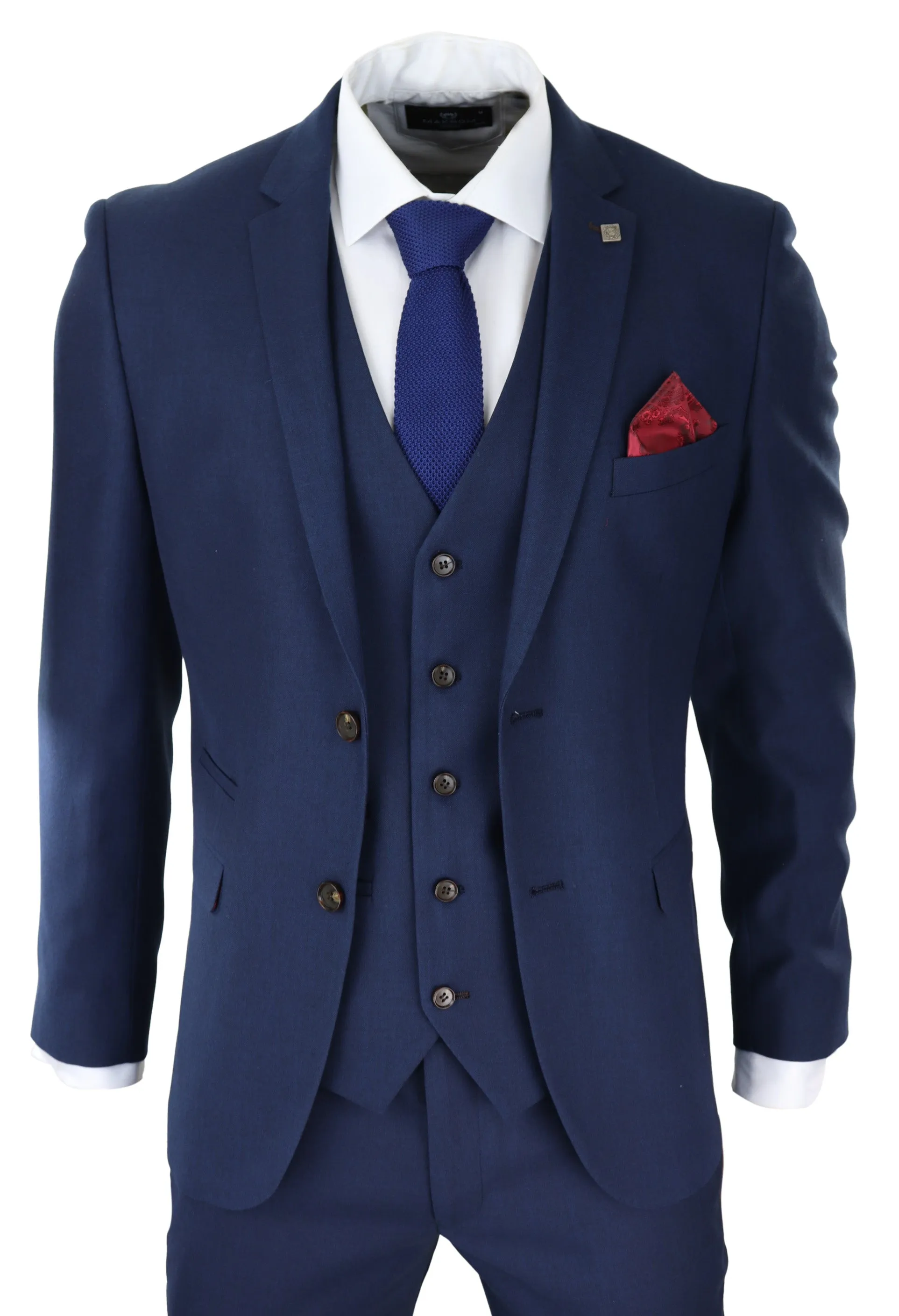 Calvin Wedding Navy 3 Piece Suit