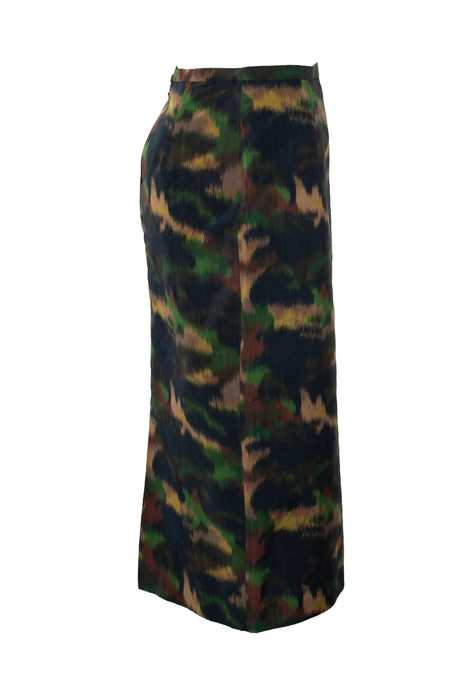 camouflage printed midi skirt